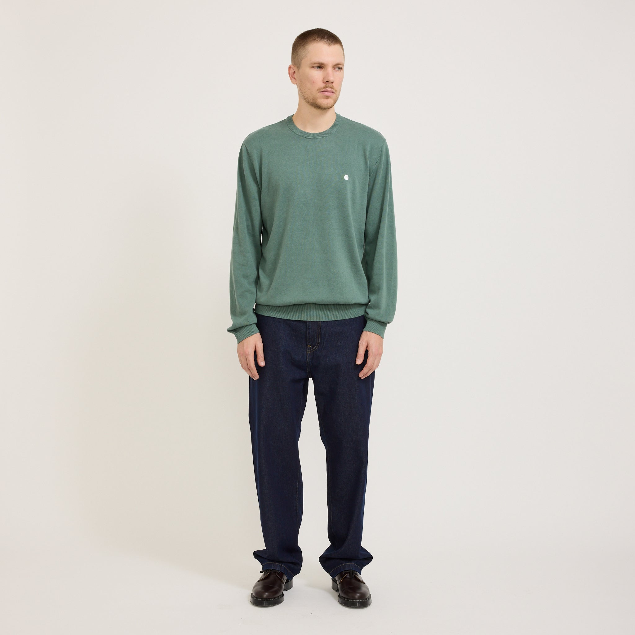 Madison Sweater Silver Pine/White