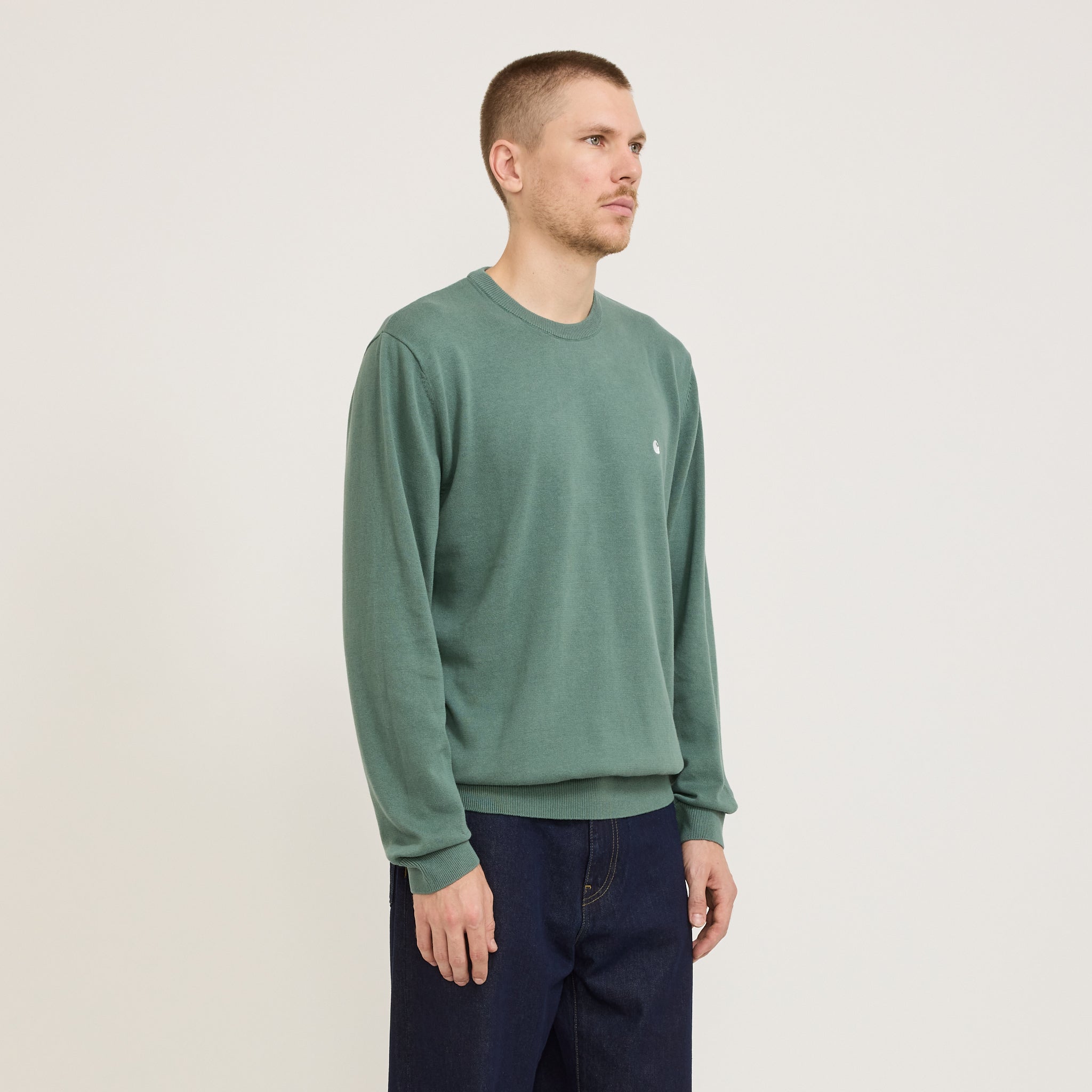 Madison Sweater Silver Pine/White