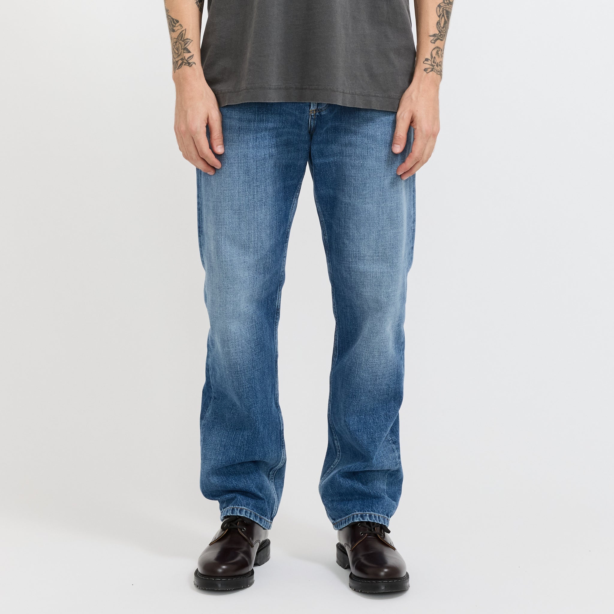 Marlow Pant Blue Worn Bleached
