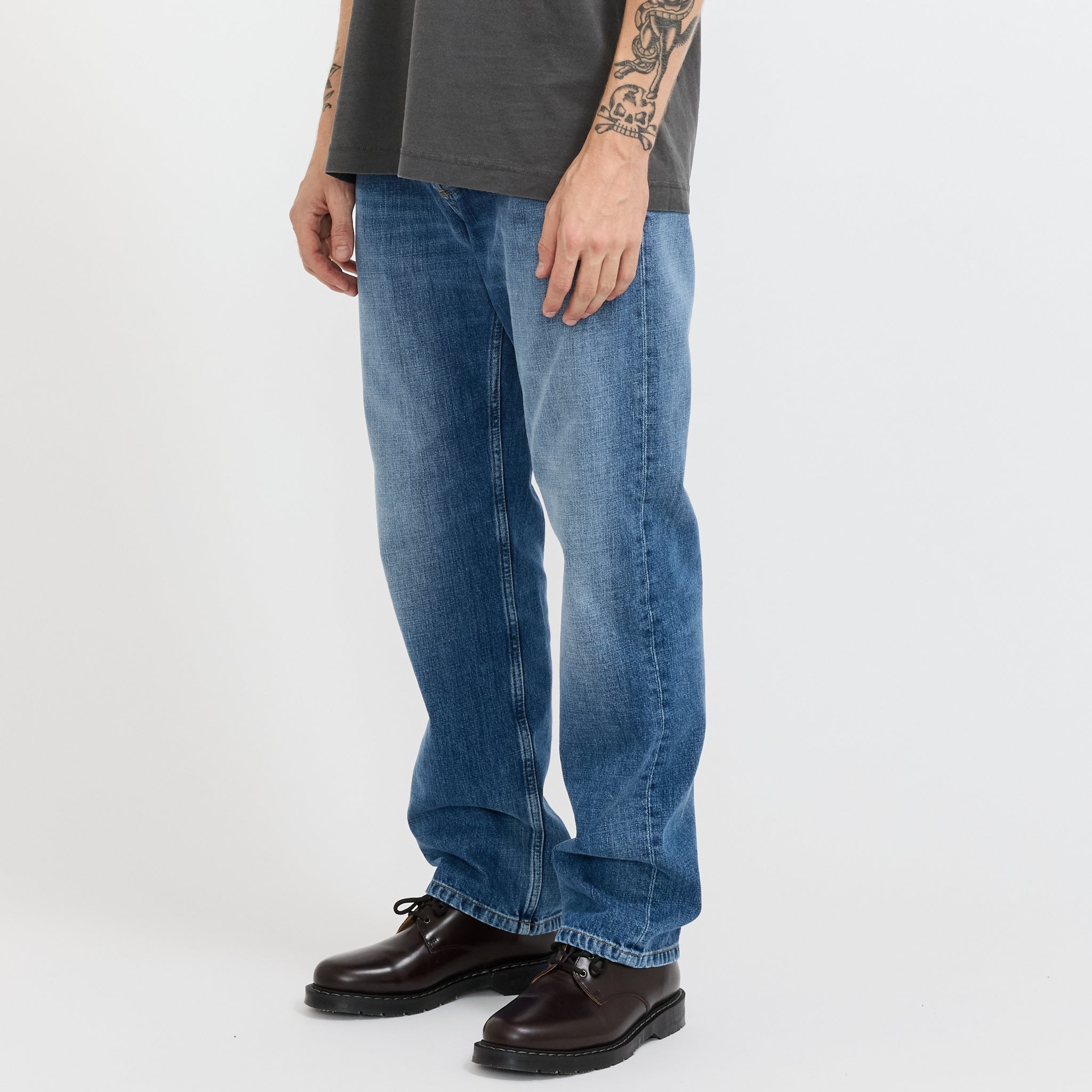 Marlow Pant Blue Worn Bleached