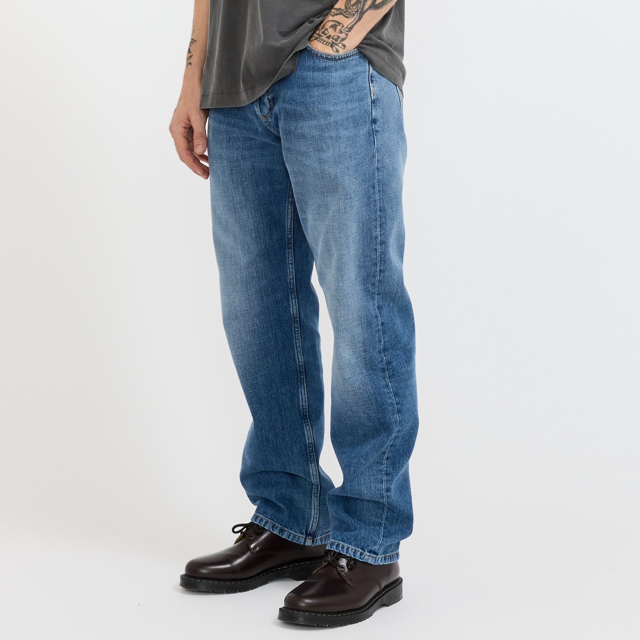 Marlow Pant Blue Worn Bleached