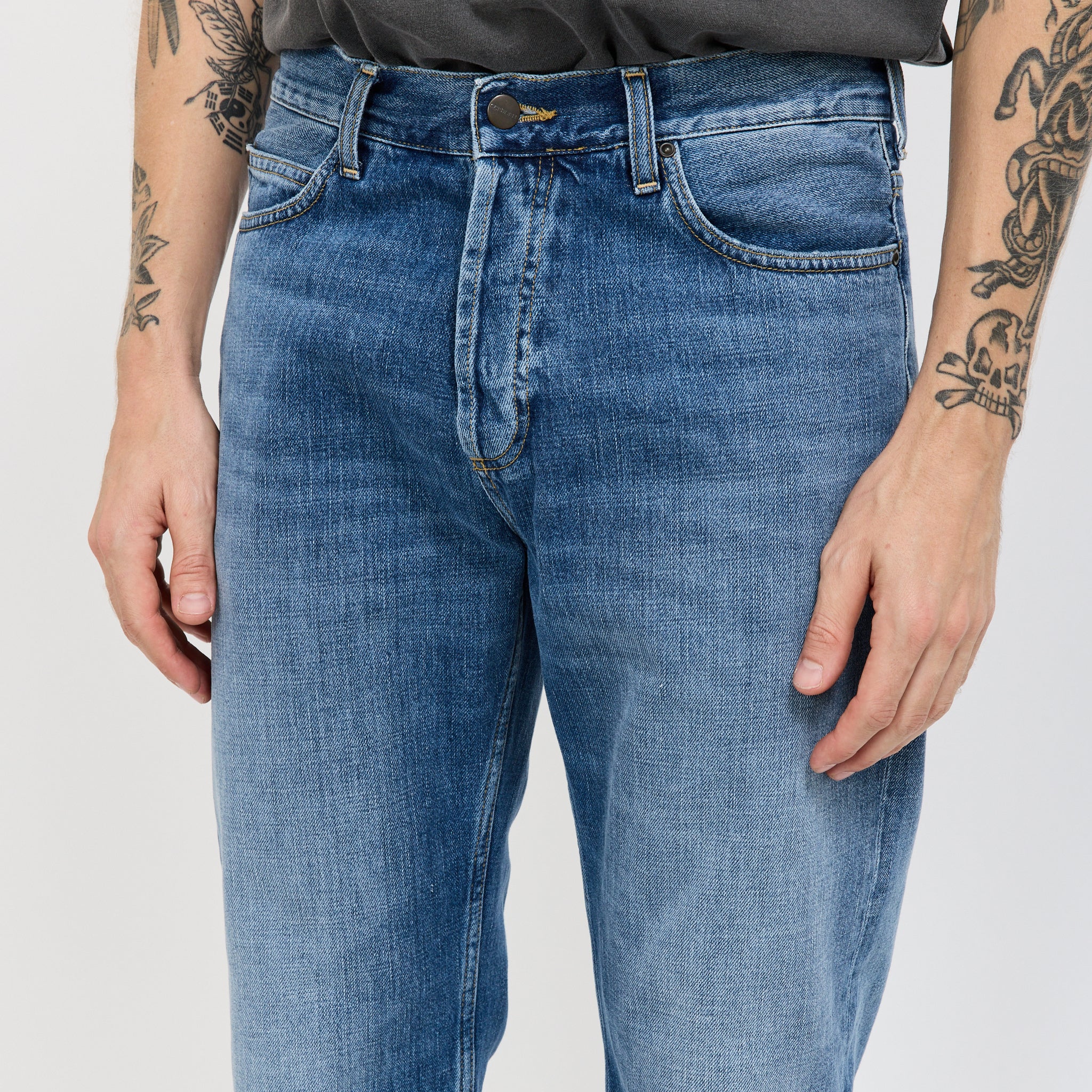 Marlow Pant Blue Worn Bleached