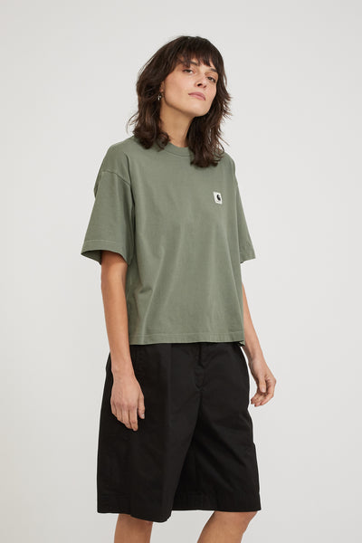 Carhartt WIP | Women's S/S Nelson T-Shirt Smoke Green Garment Dyed | Maplestore