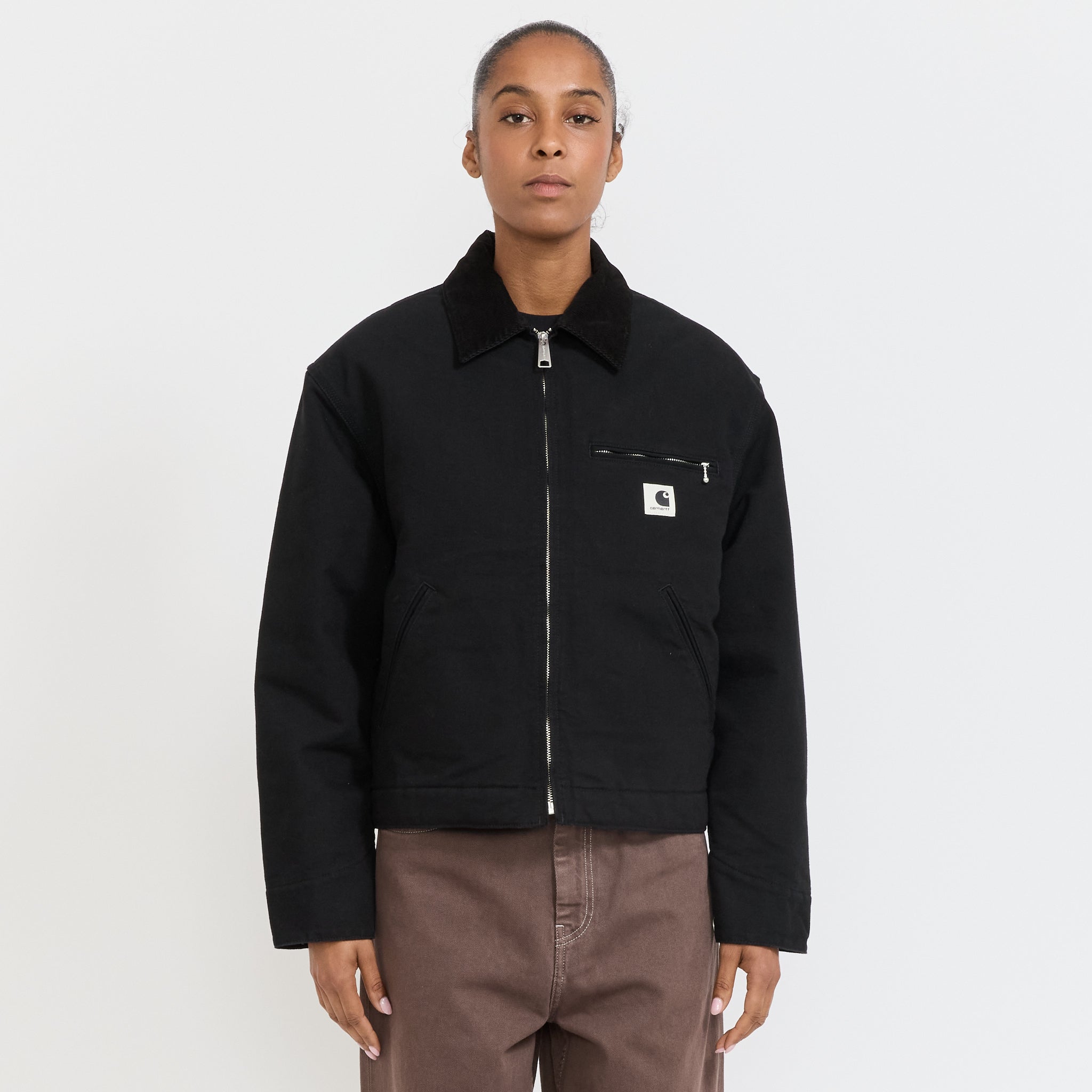 Carhartt WIP Women's OG Detroit Jacket Black/Black Rinsed Lined