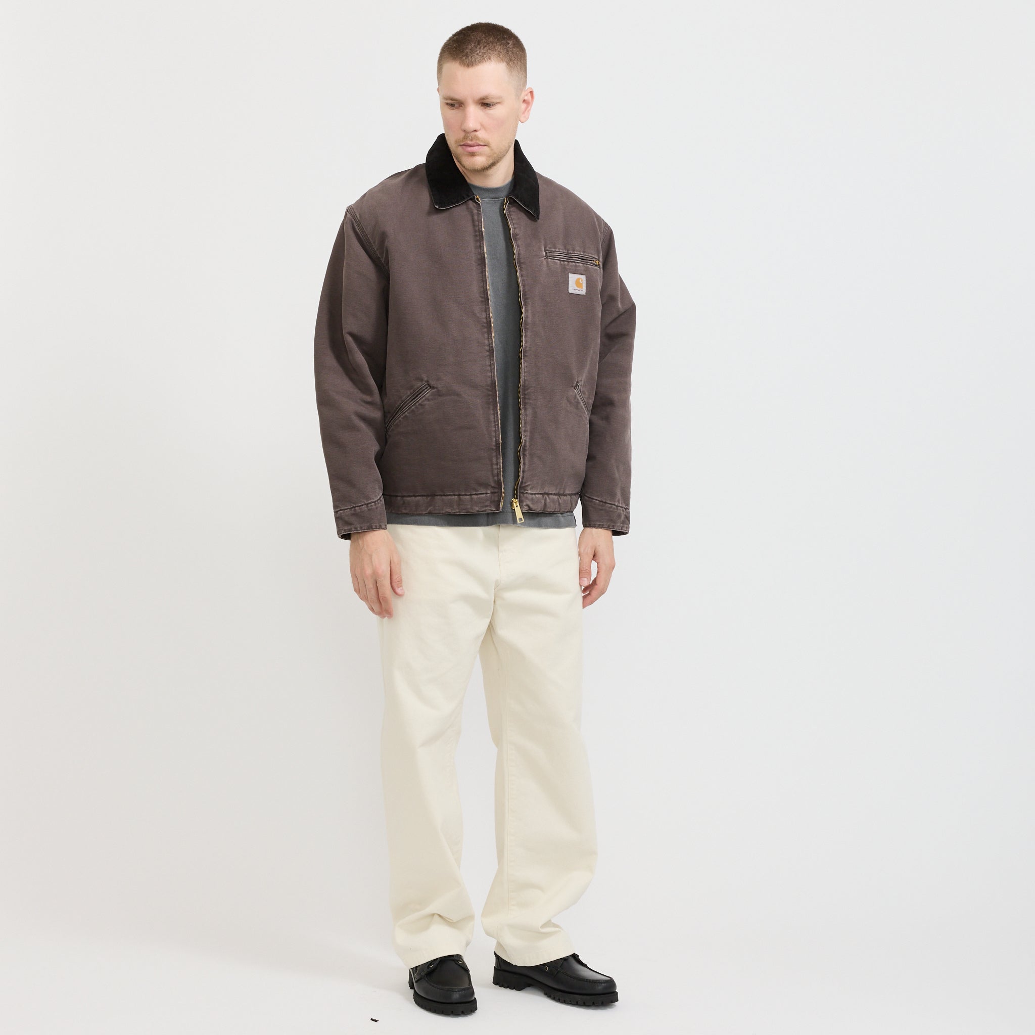 Carhartt WIP OG Detroit Jacket Tobacco/Black Stone Canvas | Maplestore