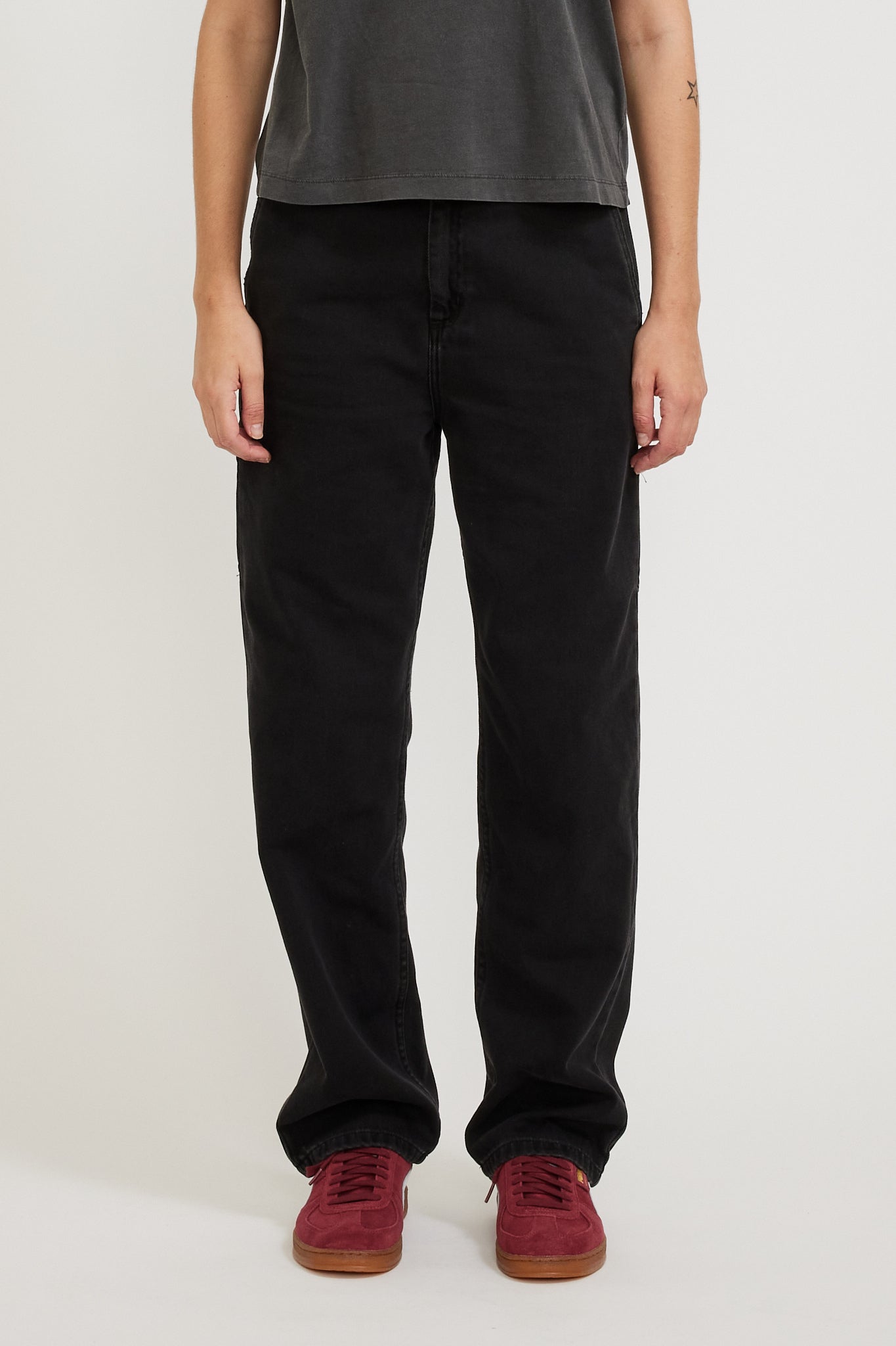 Carhartt WIP | Women's Pierce Pant Straight Black Stone Washed | Maplestore