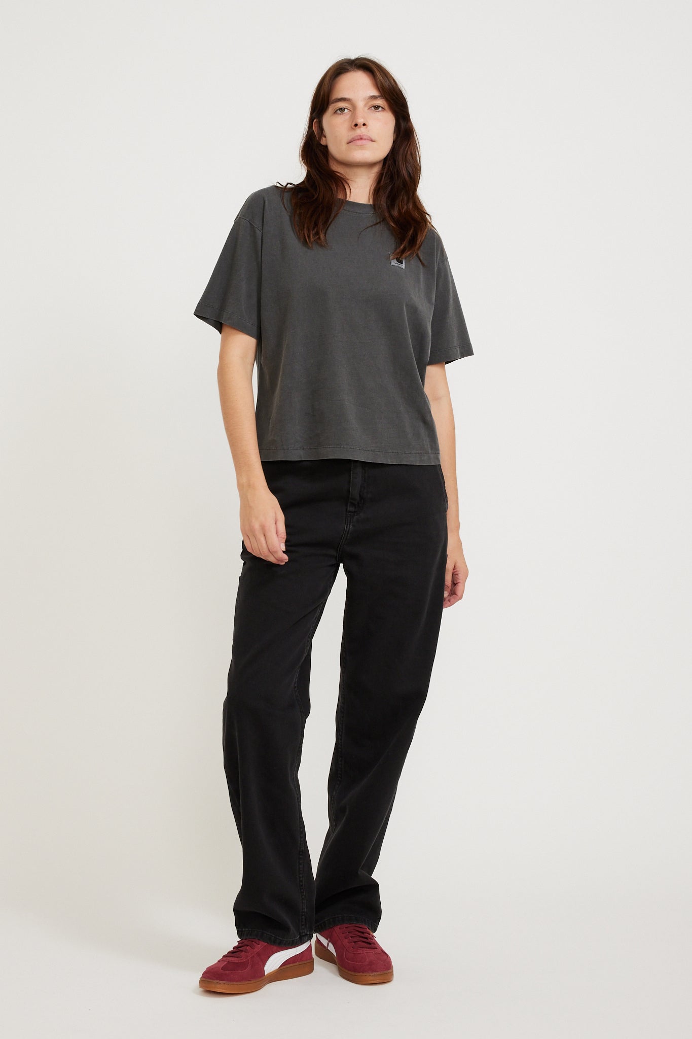 Carhartt WIP | Women's Pierce Pant Straight Black Stone Washed | Maplestore