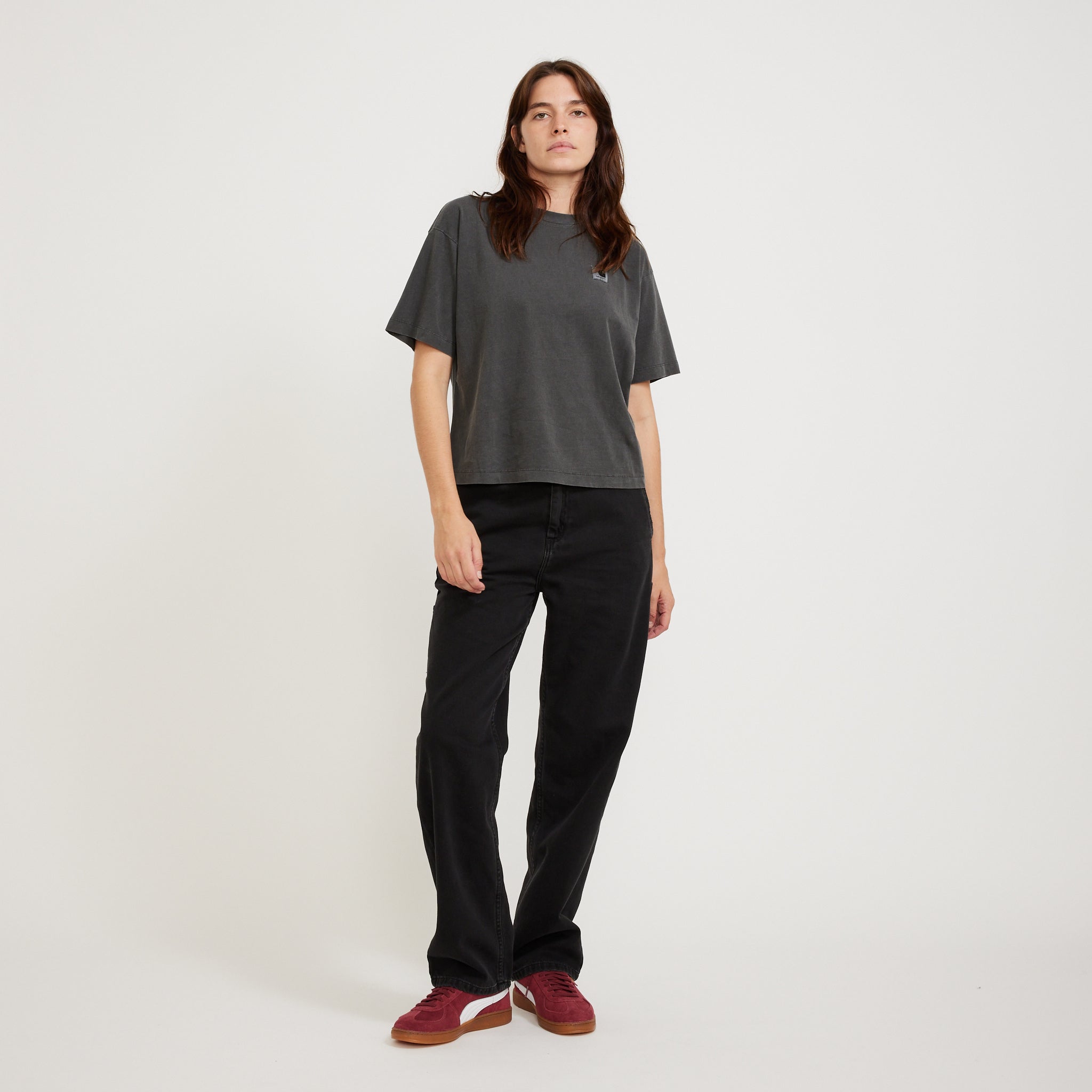 Carhartt WIP | Women's Pierce Pant Straight Black Stone Washed | Maplestore