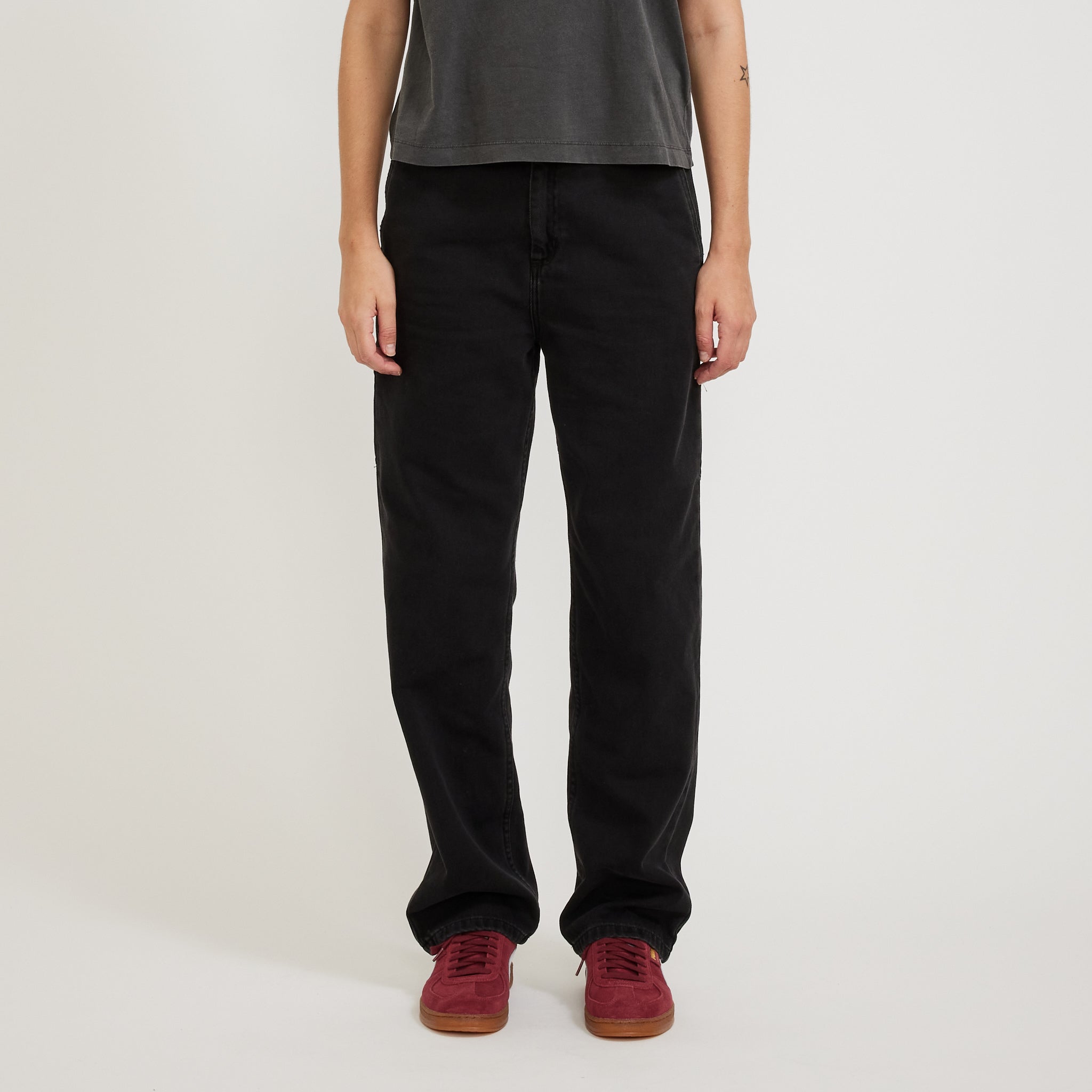 Carhartt WIP | Women's Pierce Pant Straight Black Stone Washed | Maplestore