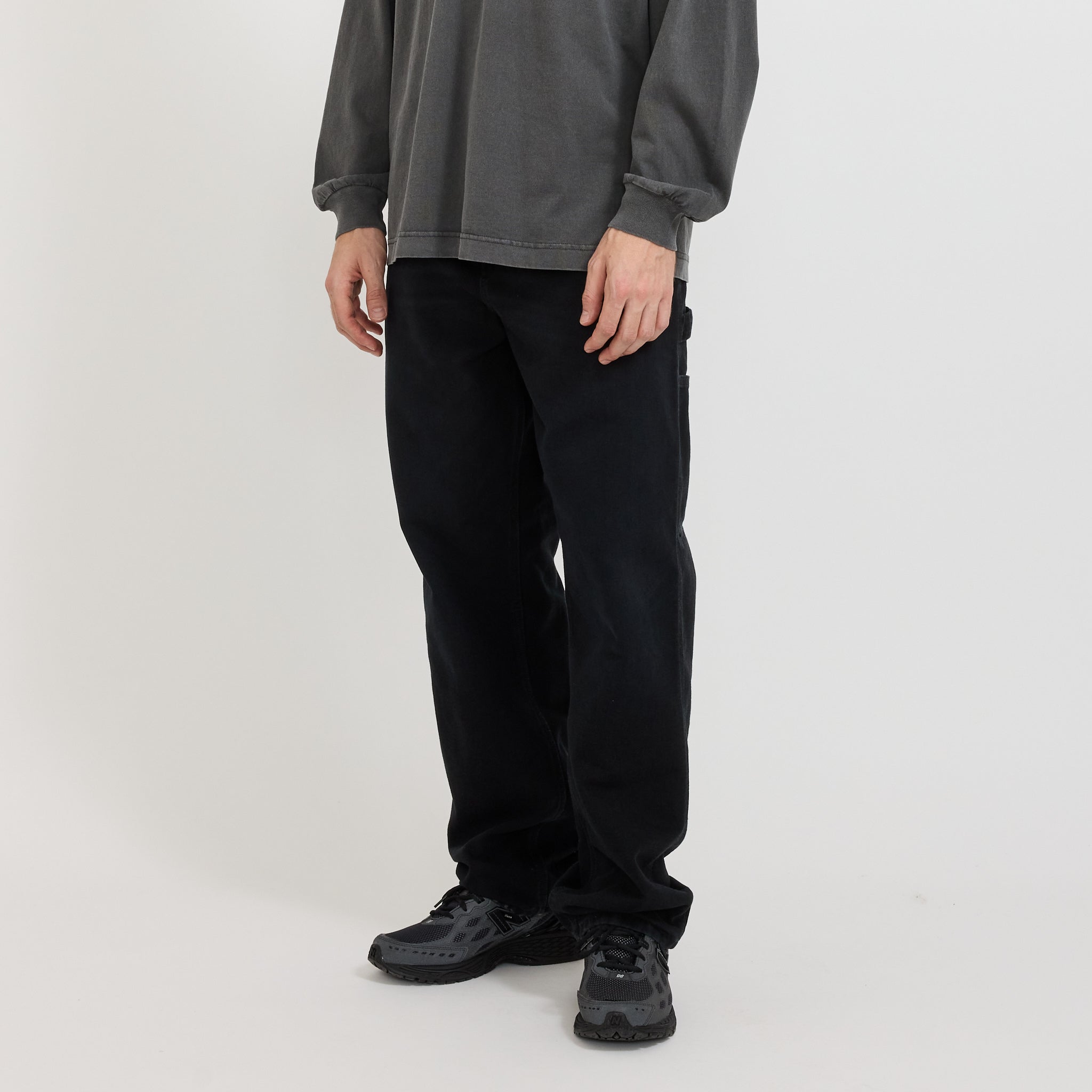 Single Knee Pant Black Stone Canvas