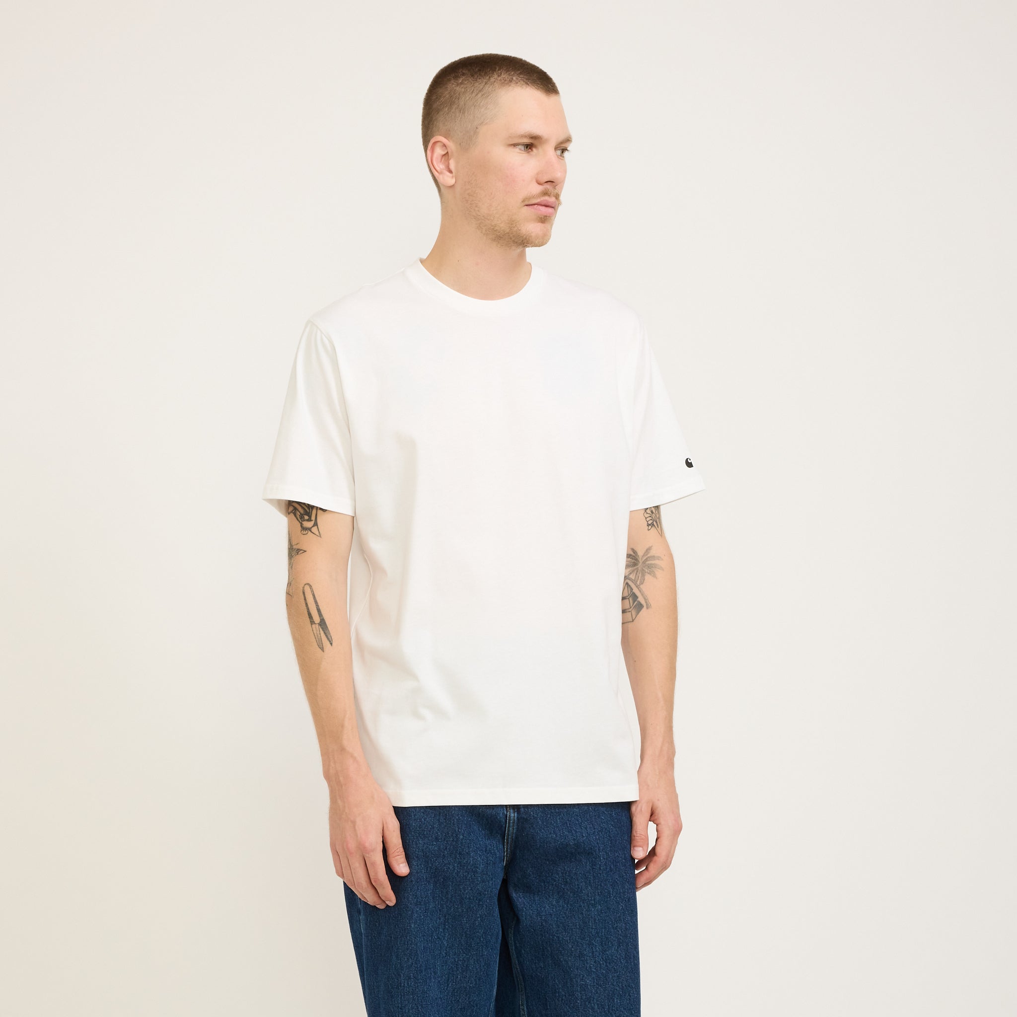 Carhartt WIP | S/S Base T-Shirt White/Black | Maplestore
