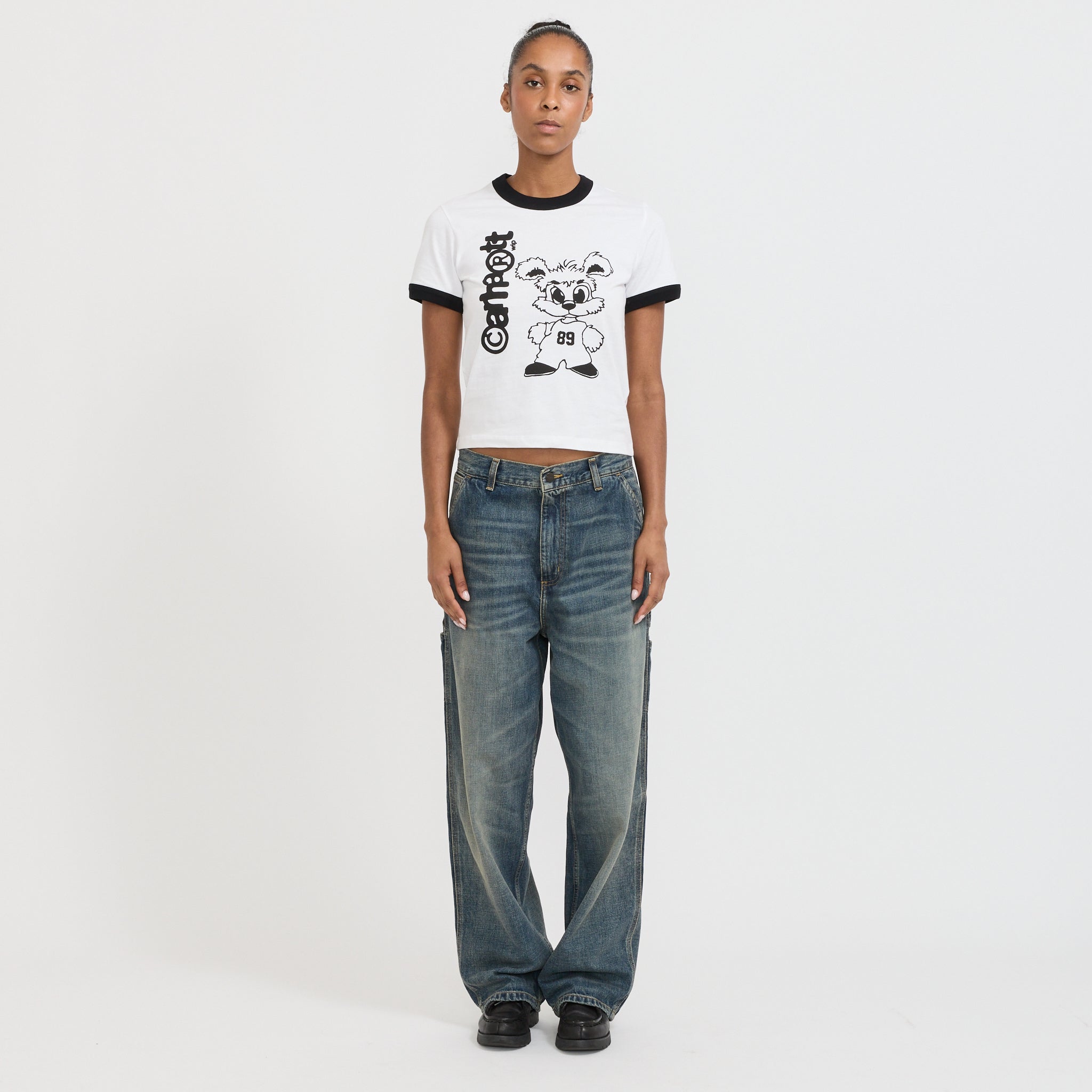Carhartt WIP | Womens S/S IP Ringer T-Shirt White/Black | Maplestore
