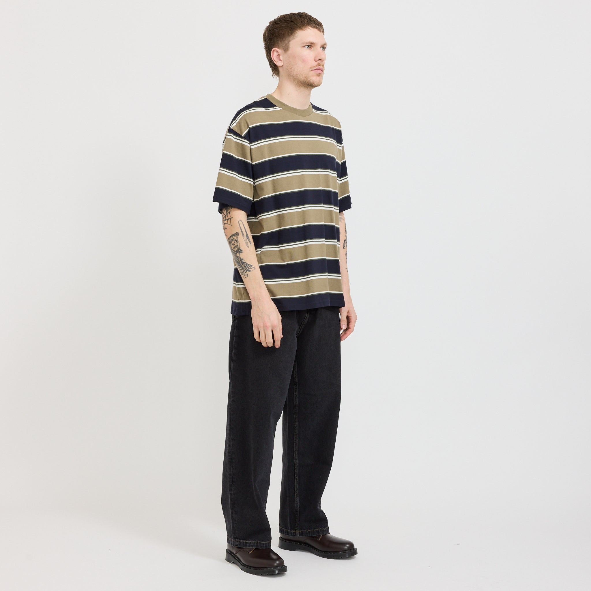 Carhartt WIP | S/S Malone T-Shirt Malone Stripe Brass | Maplestore