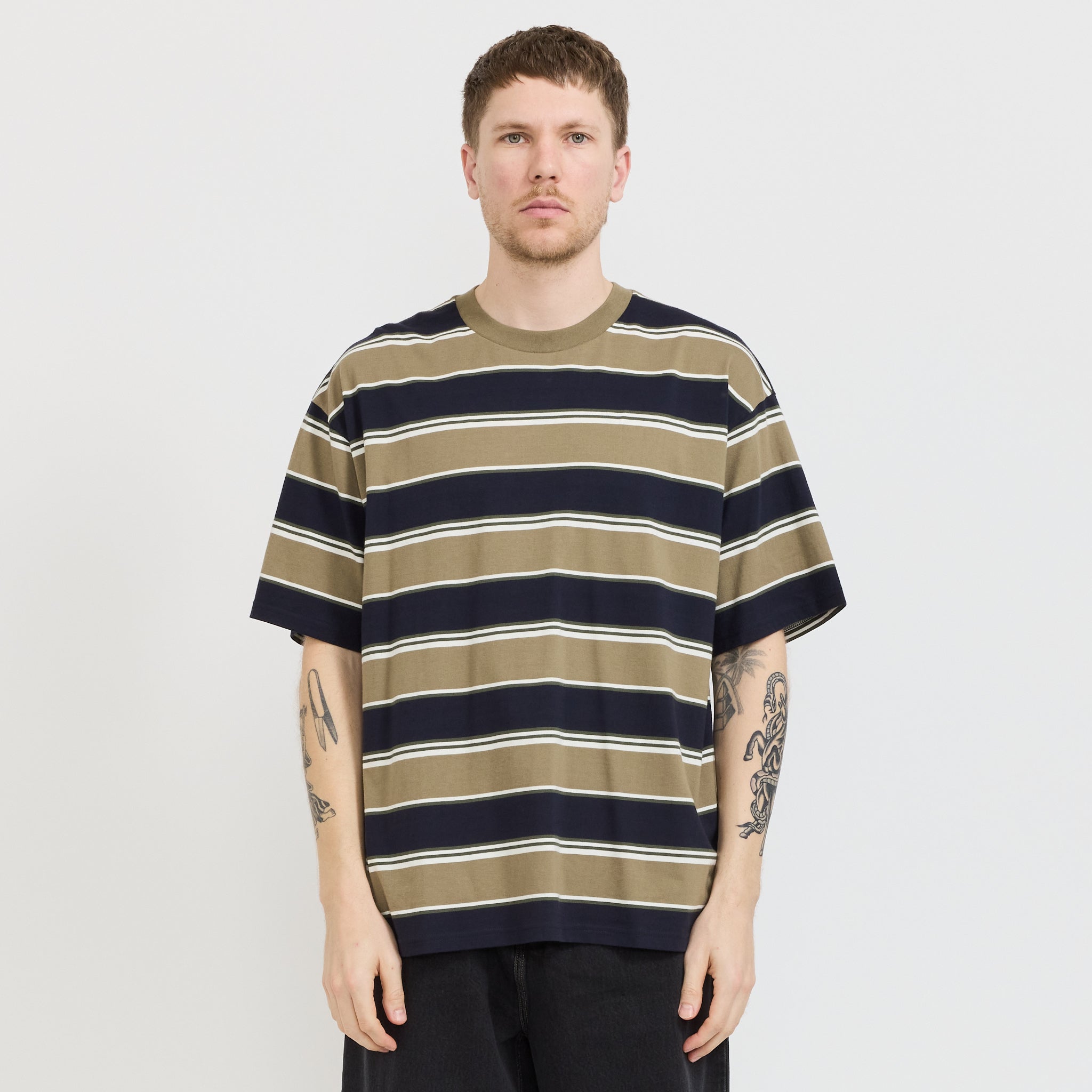 Carhartt WIP | S/S Malone T-Shirt Malone Stripe Brass | Maplestore
