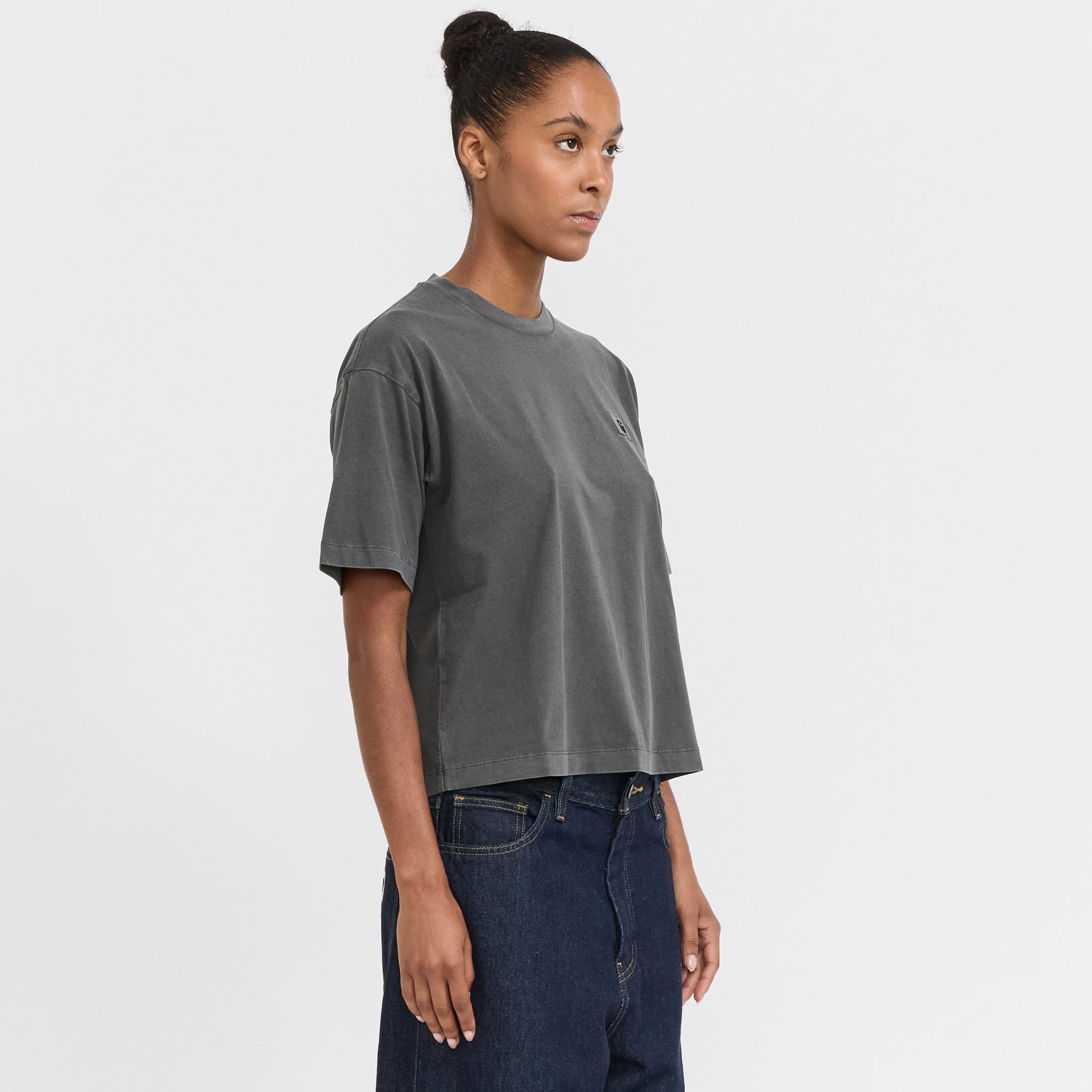 Women's S/S Nelson T-Shirt Black Garment Dyed