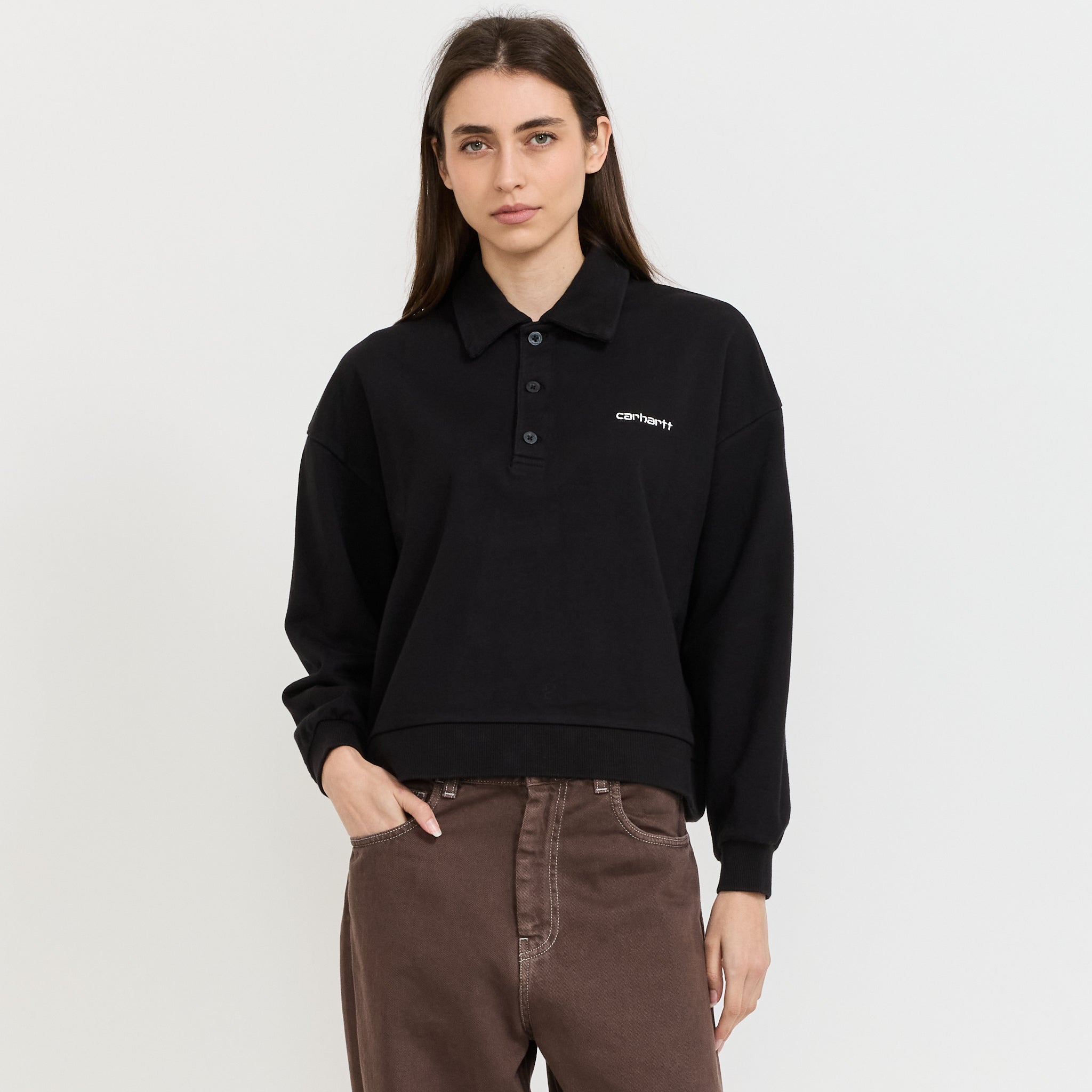 Brenta Polo Sweat Black/White Stone
