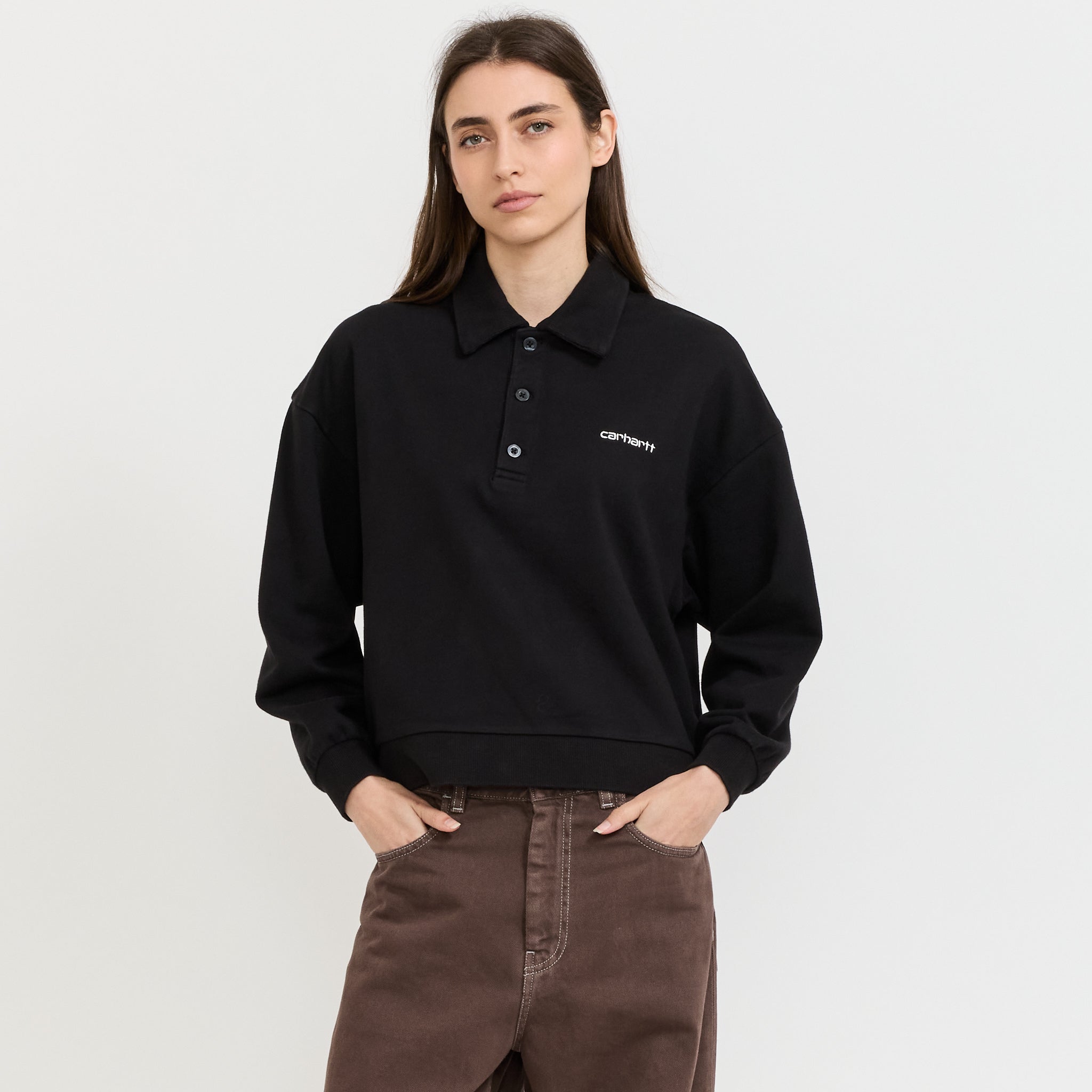 Brenta Polo Sweat Black/White Stone