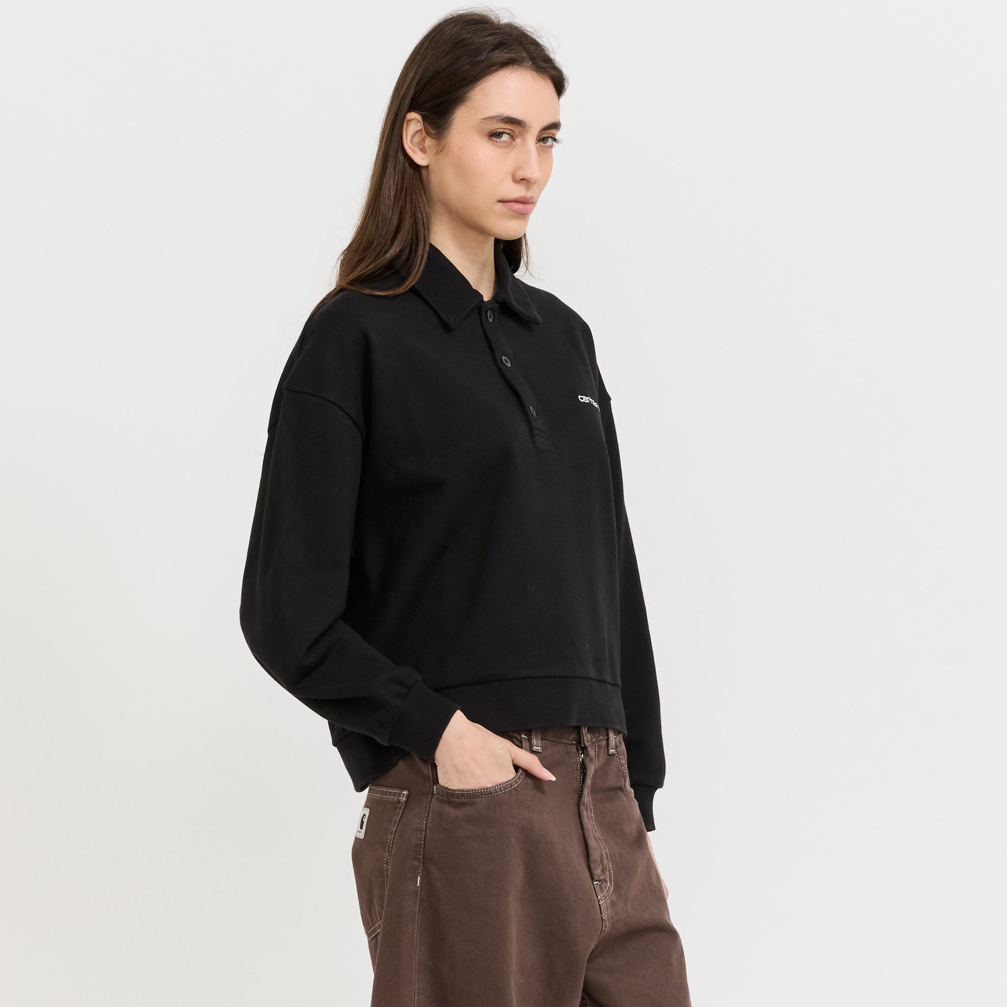 Brenta Polo Sweat Black/White Stone