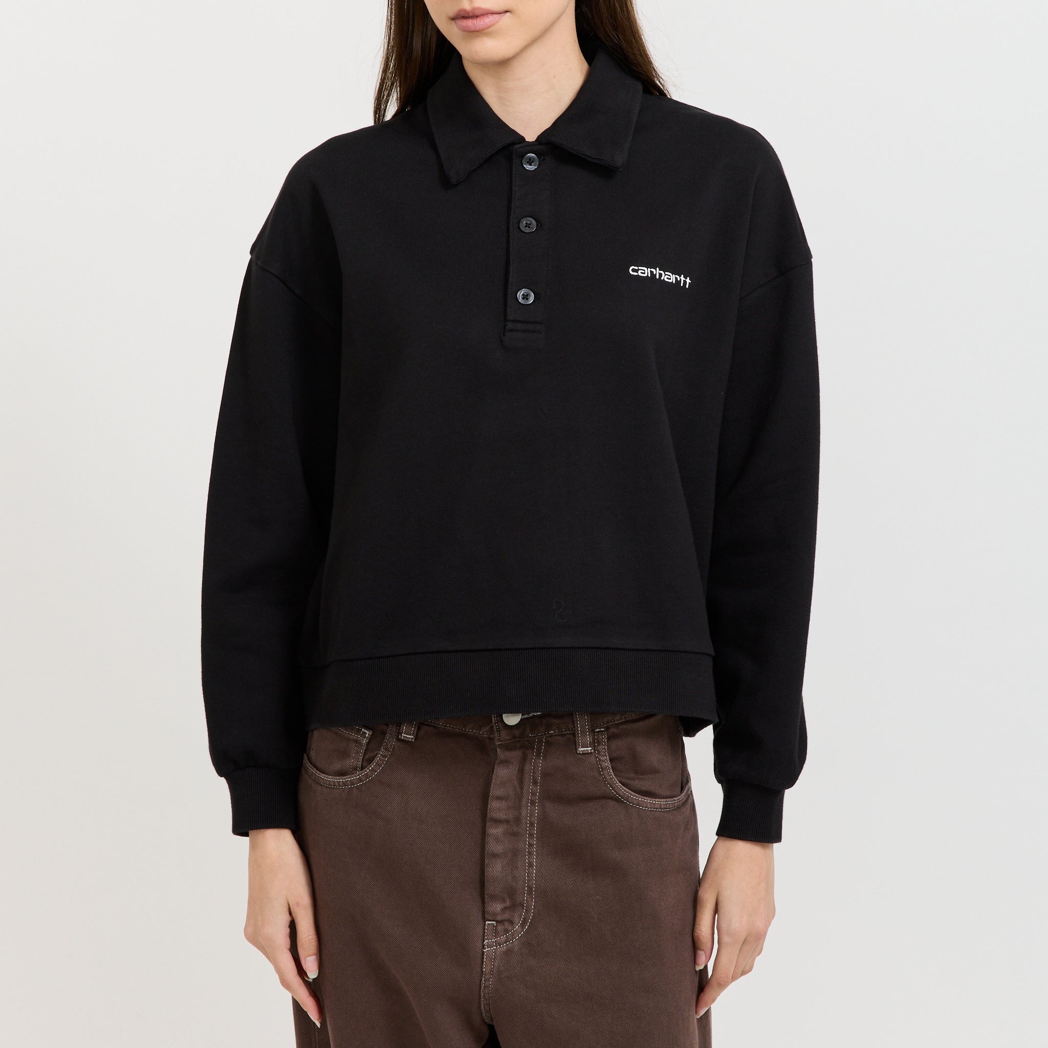 Brenta Polo Sweat Black/White Stone