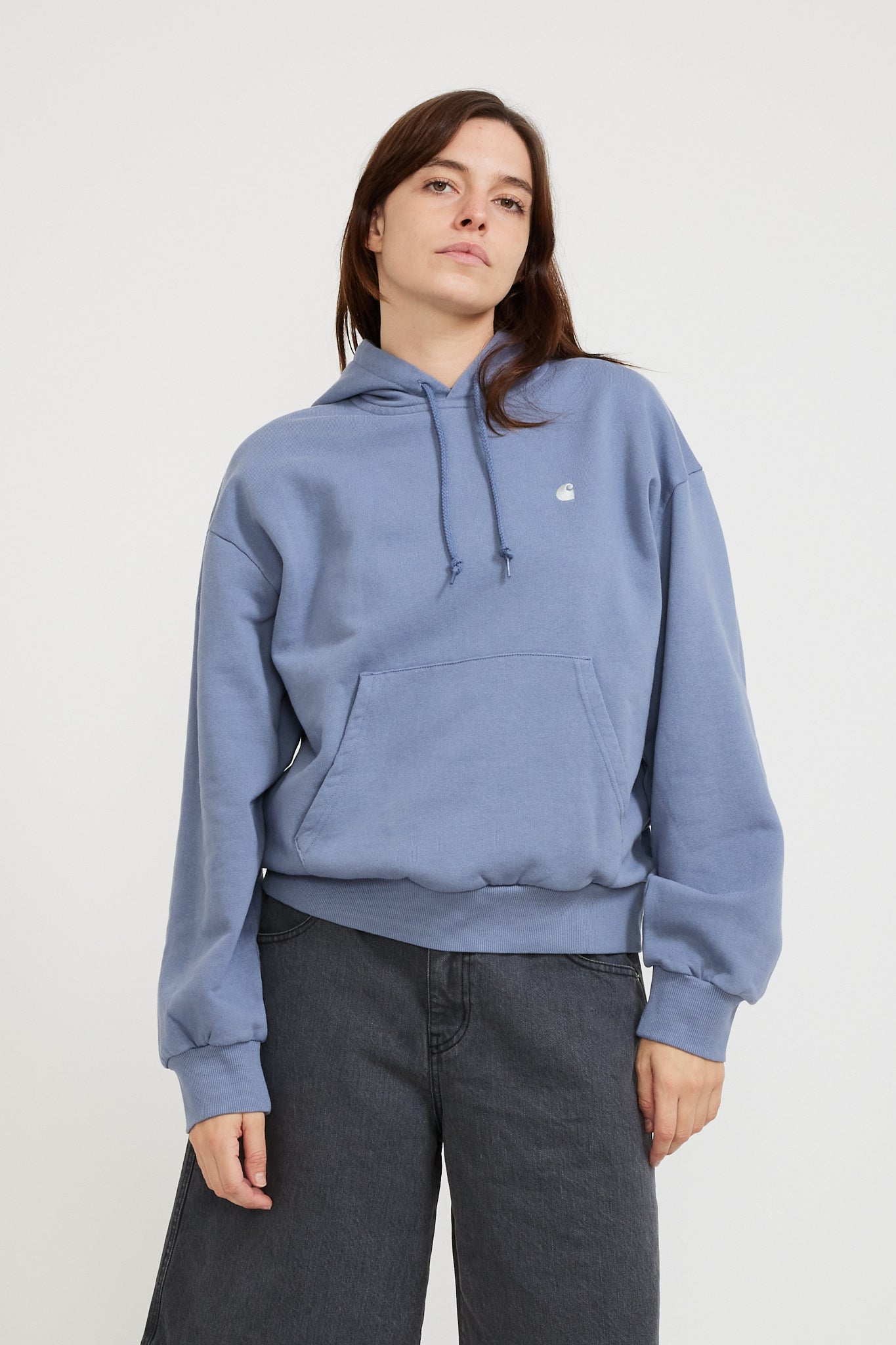 Carhartt WIP Hooded Casey Sweatshirt Bay Blue Silver Maplestore