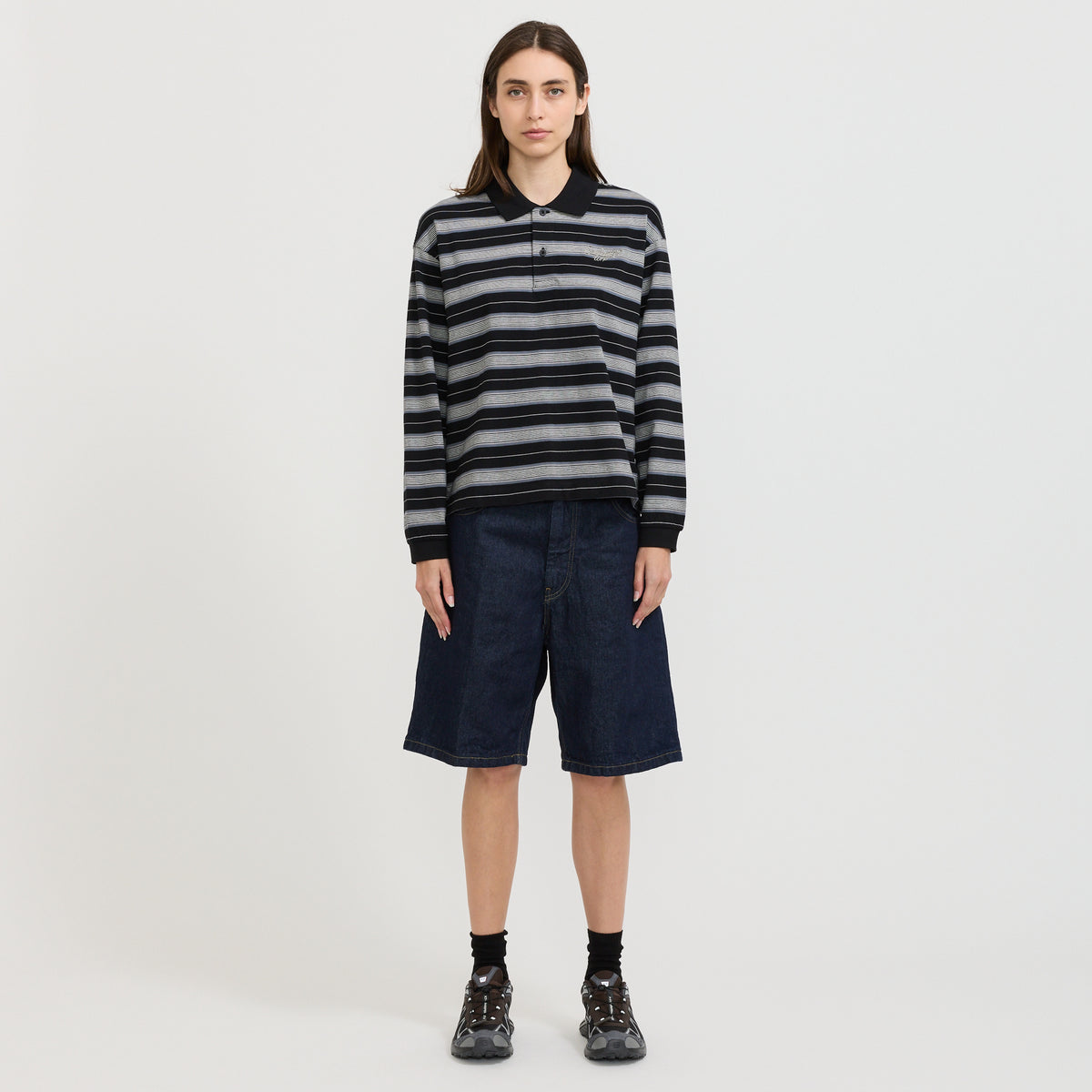 L/S Bronson Polo Bronson Stripe Black