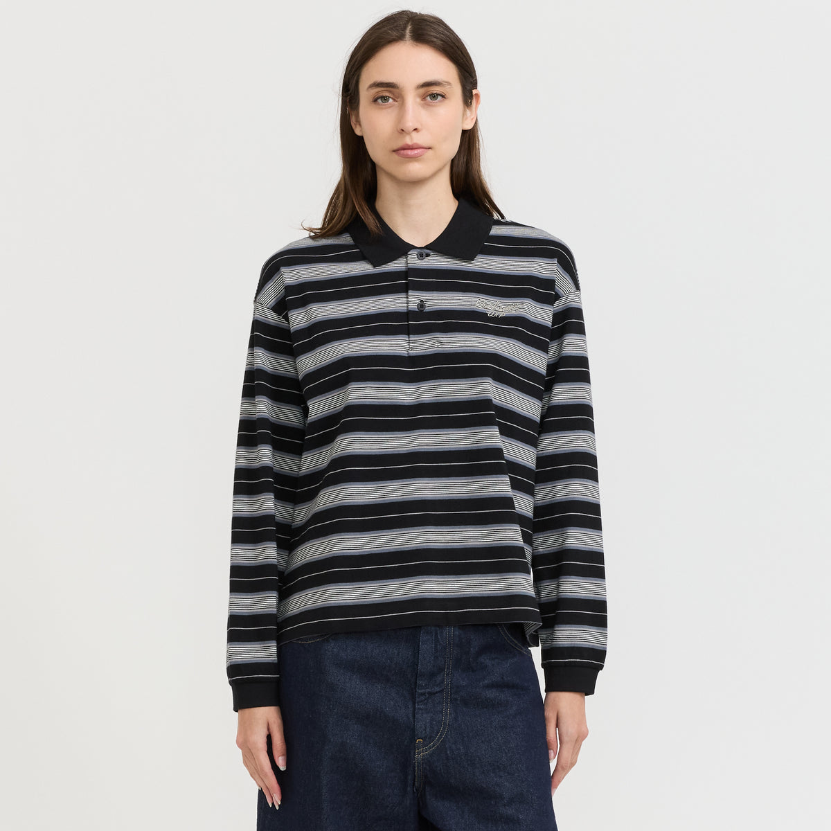 L/S Bronson Polo Bronson Stripe Black