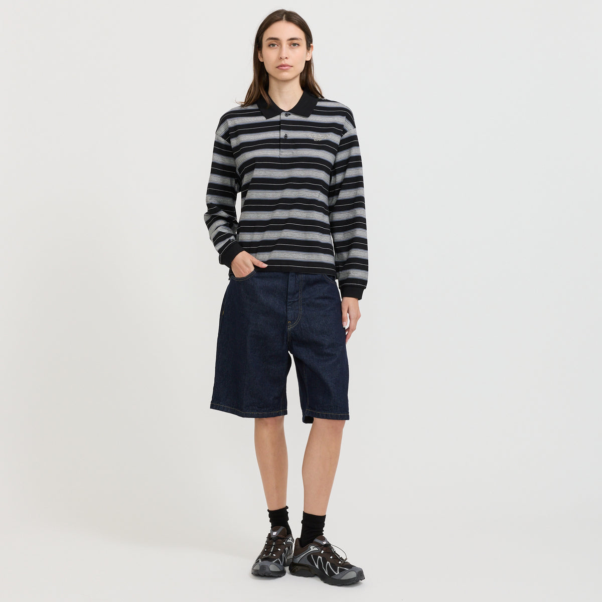 L/S Bronson Polo Bronson Stripe Black