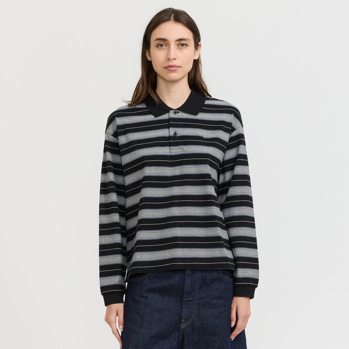 L/S Bronson Polo Bronson Stripe Black