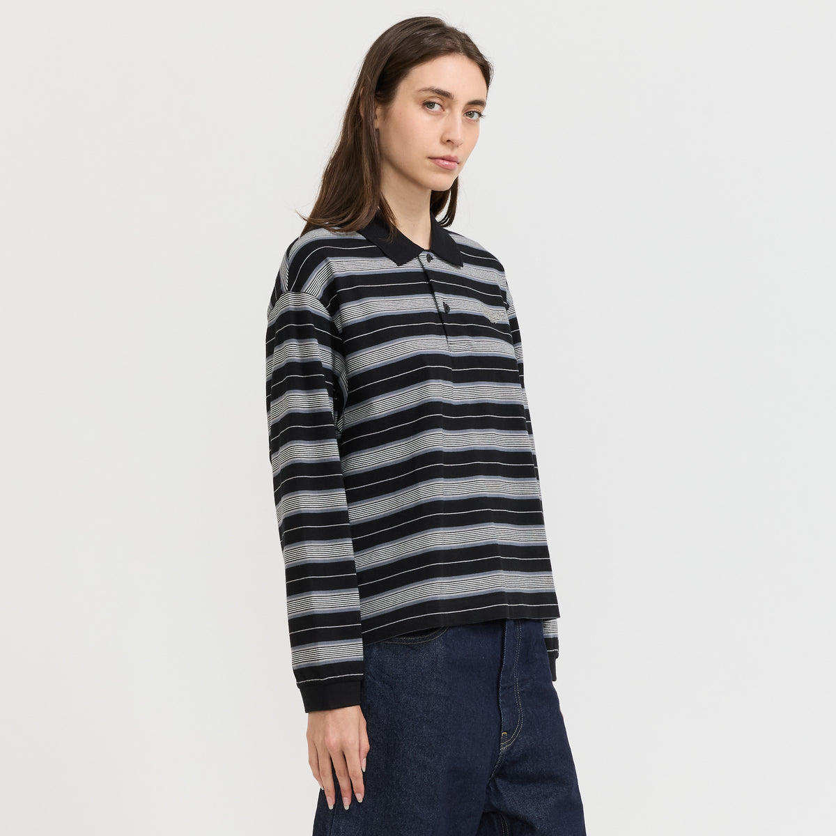 L/S Bronson Polo Bronson Stripe Black