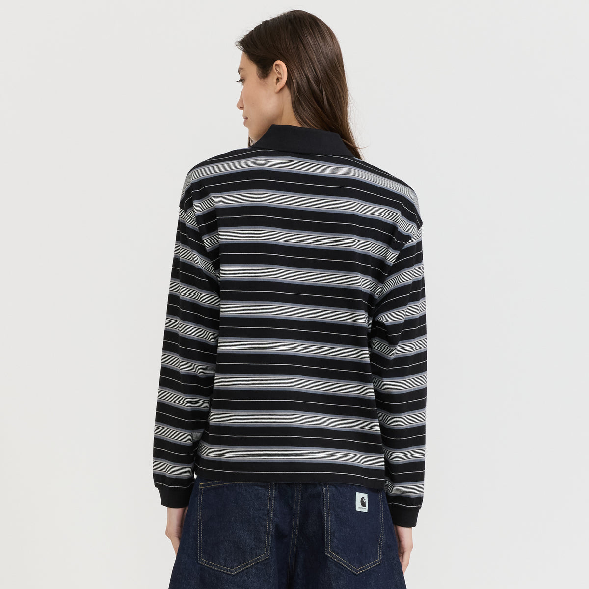 L/S Bronson Polo Bronson Stripe Black