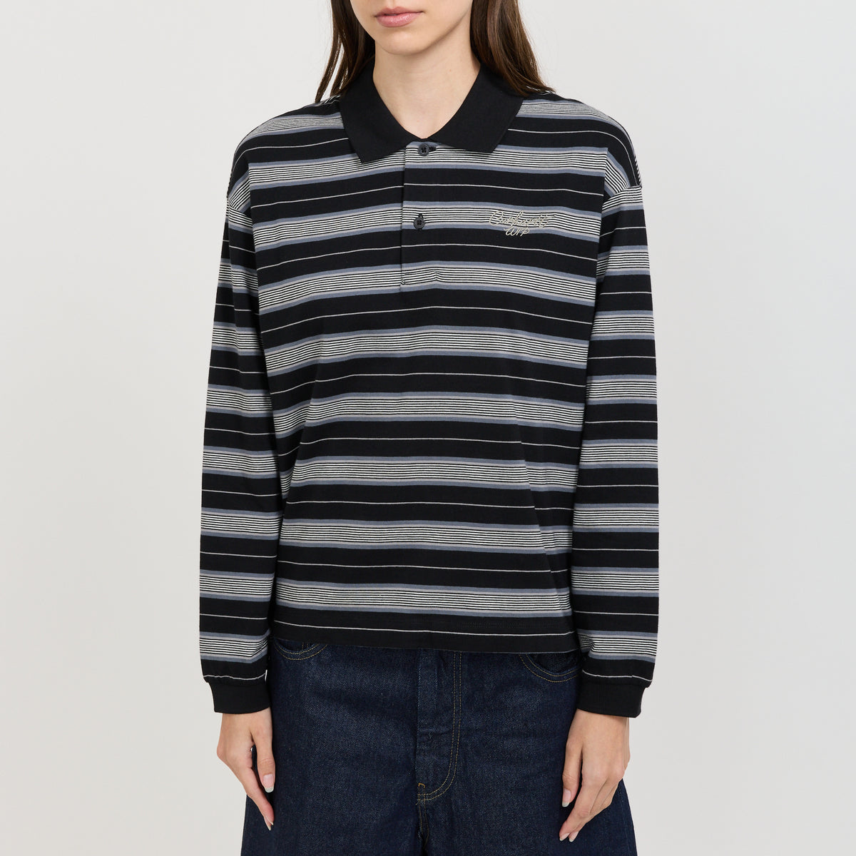 L/S Bronson Polo Bronson Stripe Black
