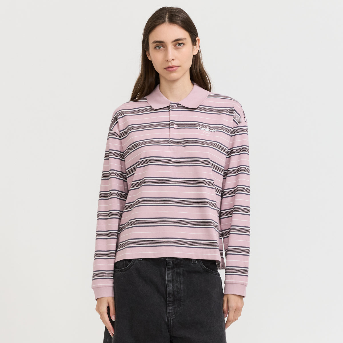 L/S Bronson Polo Bronson Stripe Hortensia