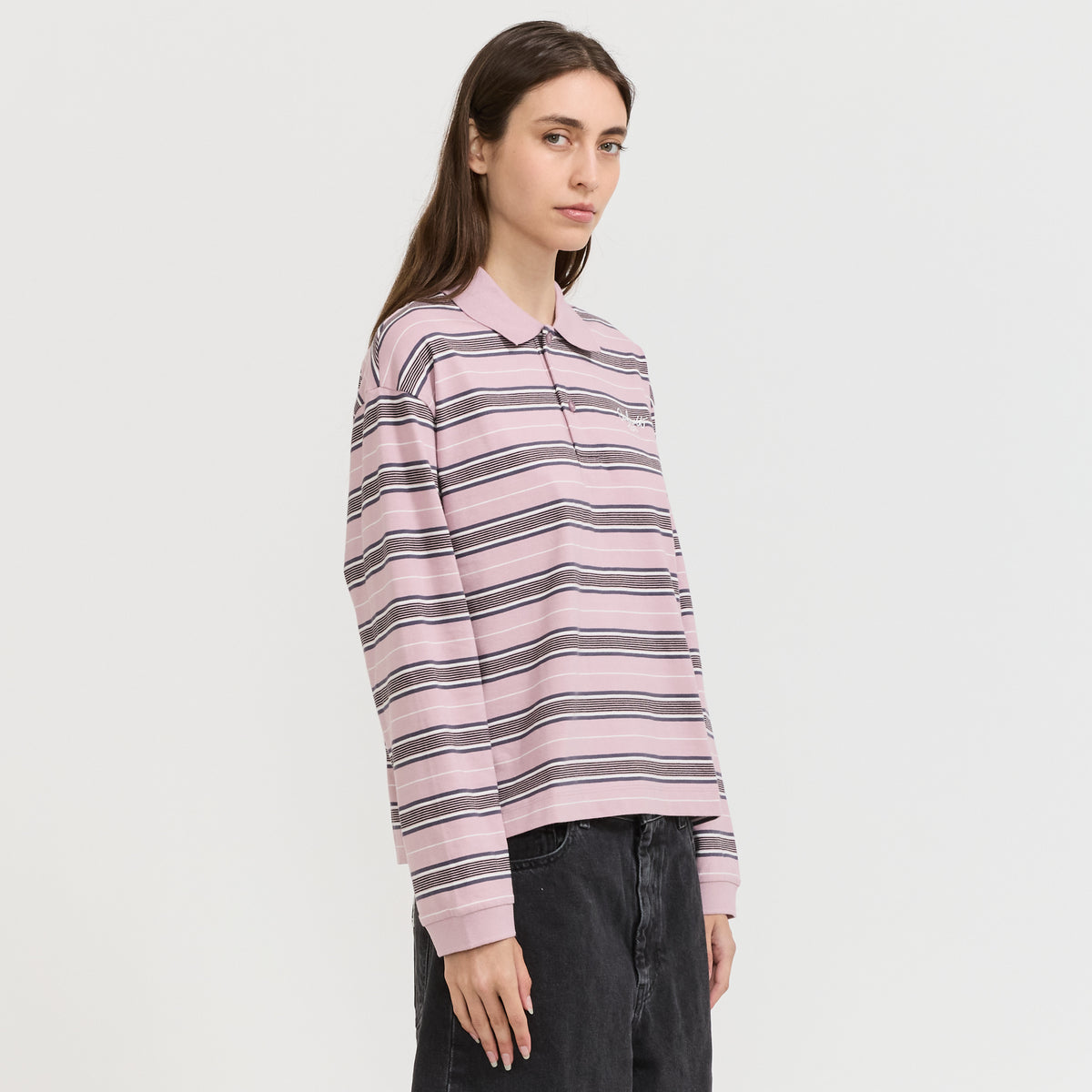 L/S Bronson Polo Bronson Stripe Hortensia