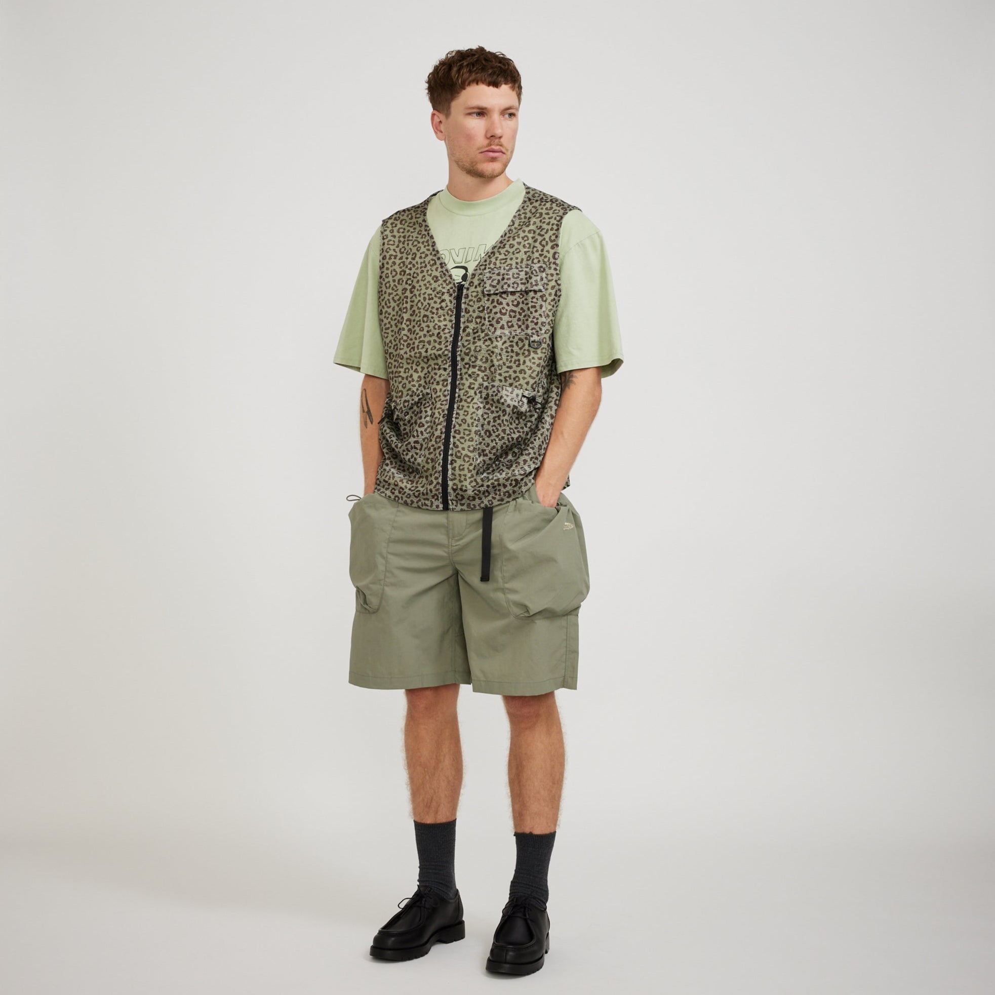 Cheetah Mesh Vest Olive