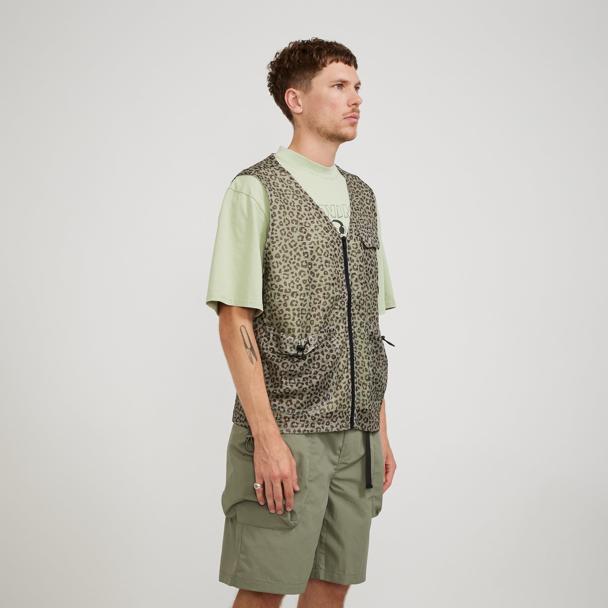 Cheetah Mesh Vest Olive