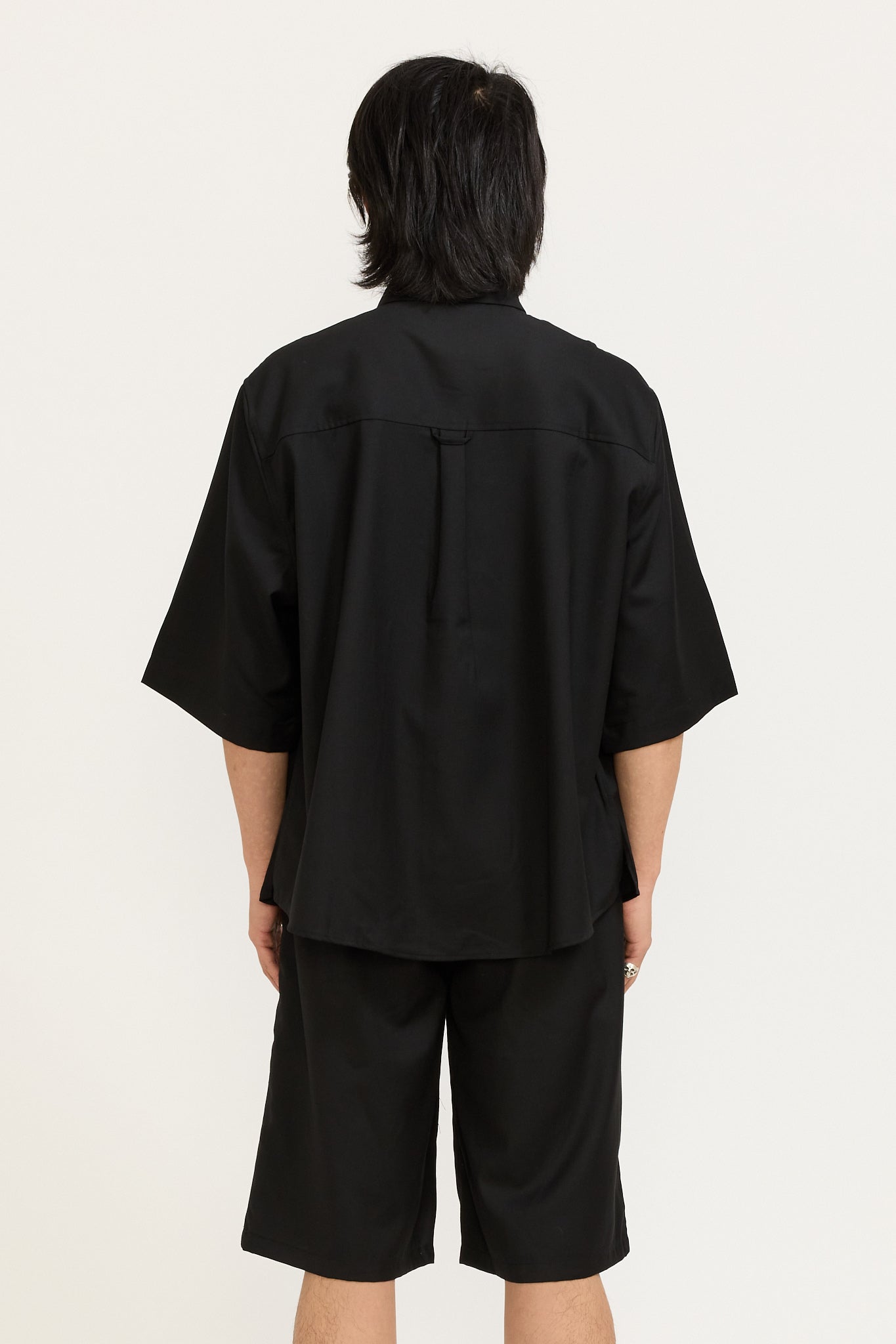 S/S Generous Shirt Black Wool