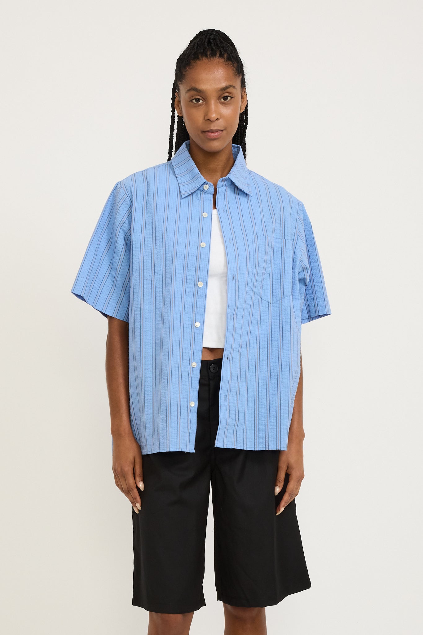 Tender Shirt Blue Seersucker Womens