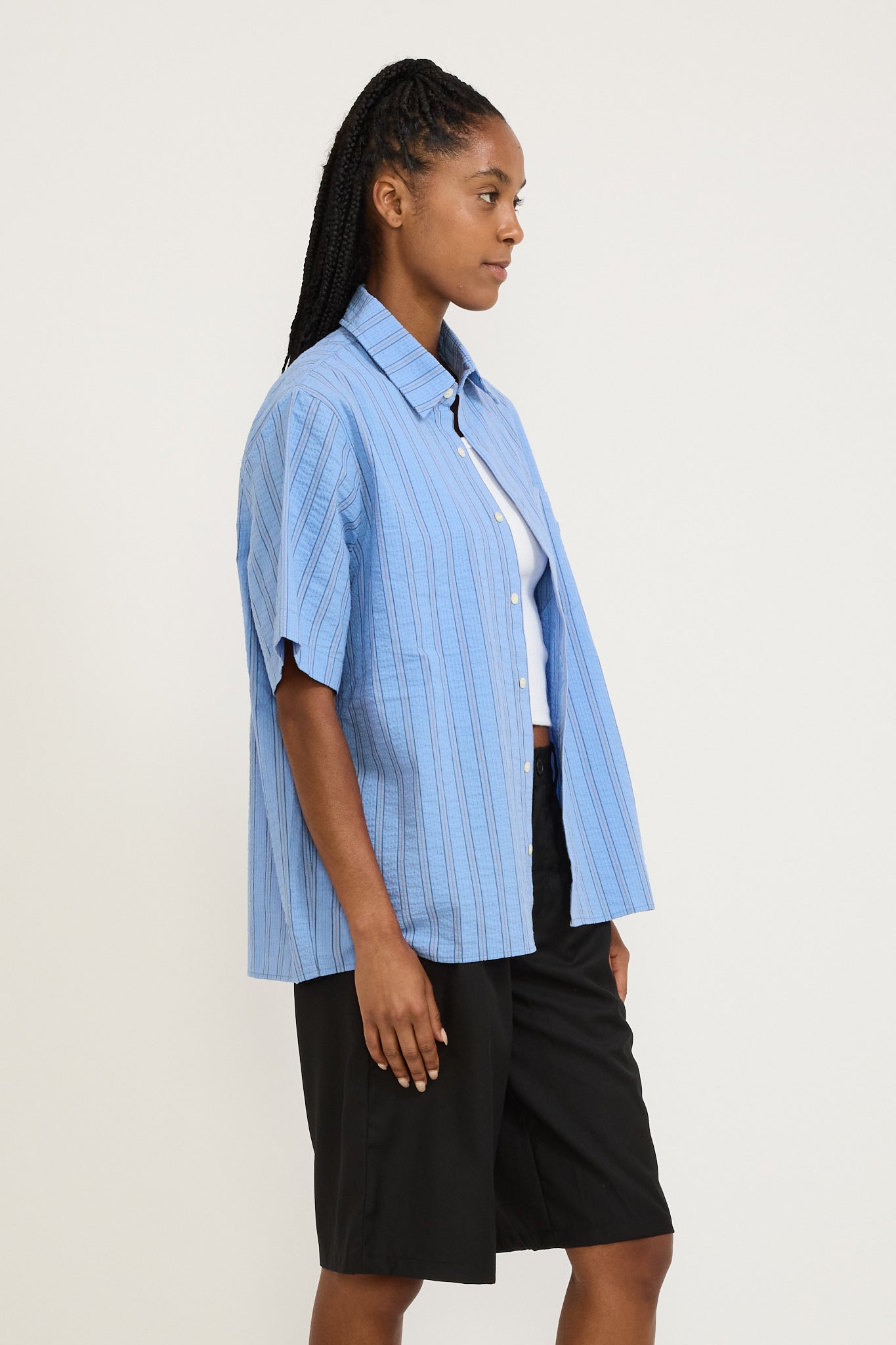 Tender Shirt Blue Seersucker Womens