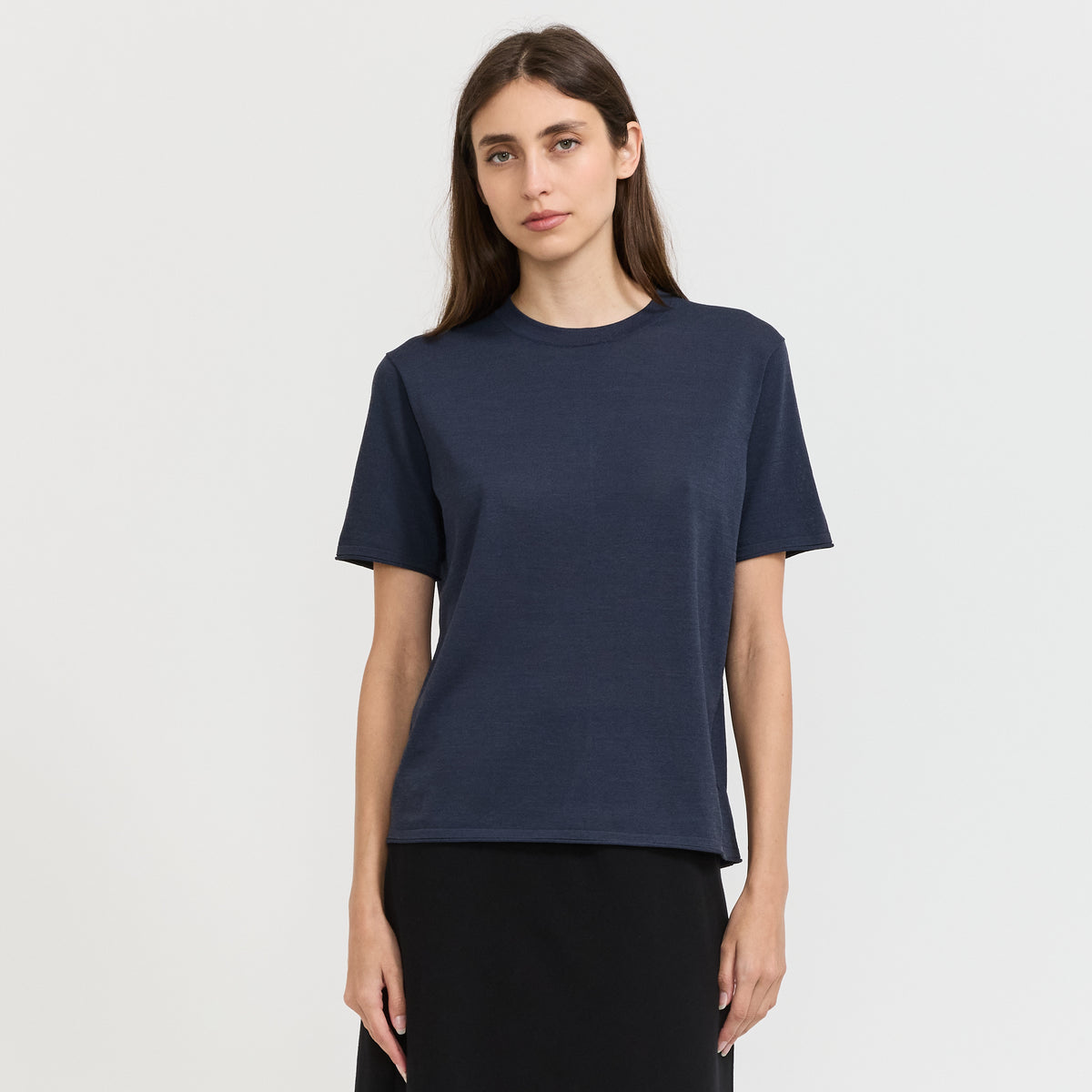 All Season Wool Relaxed T-Shirt Blue