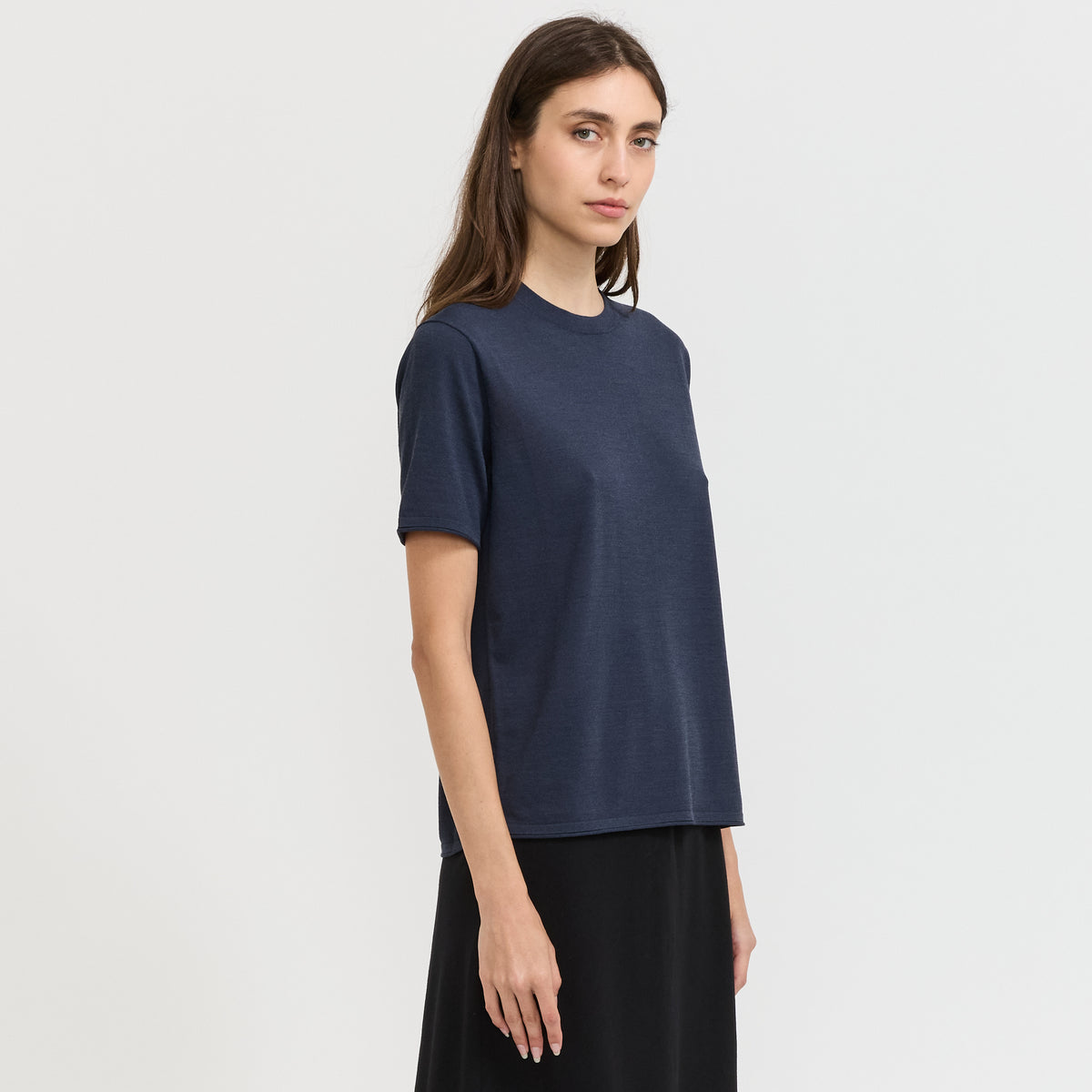 All Season Wool Relaxed T-Shirt Blue