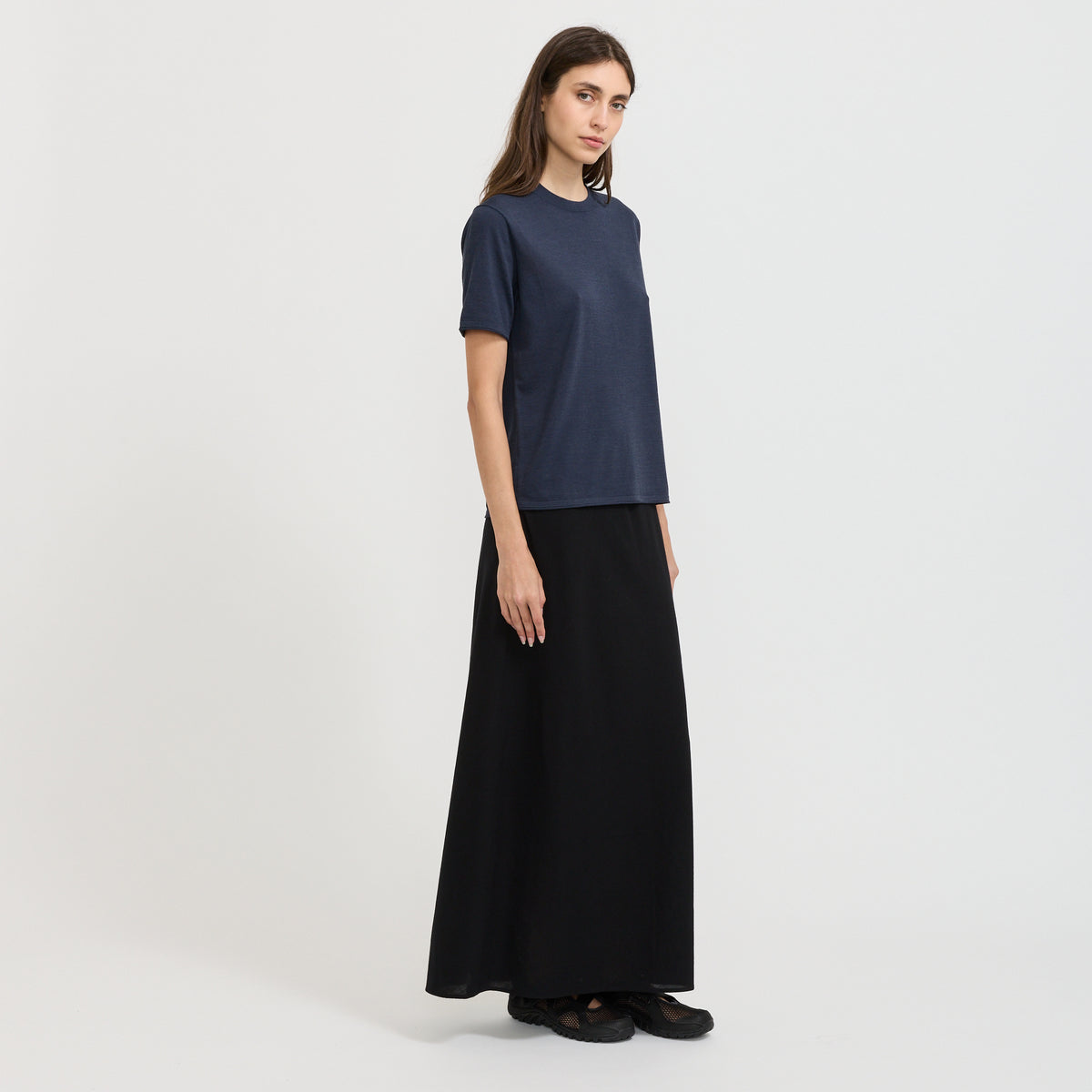 All Season Wool Relaxed T-Shirt Blue
