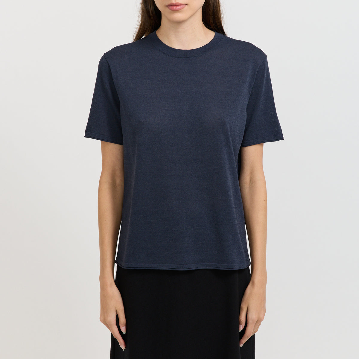 All Season Wool Relaxed T-Shirt Blue