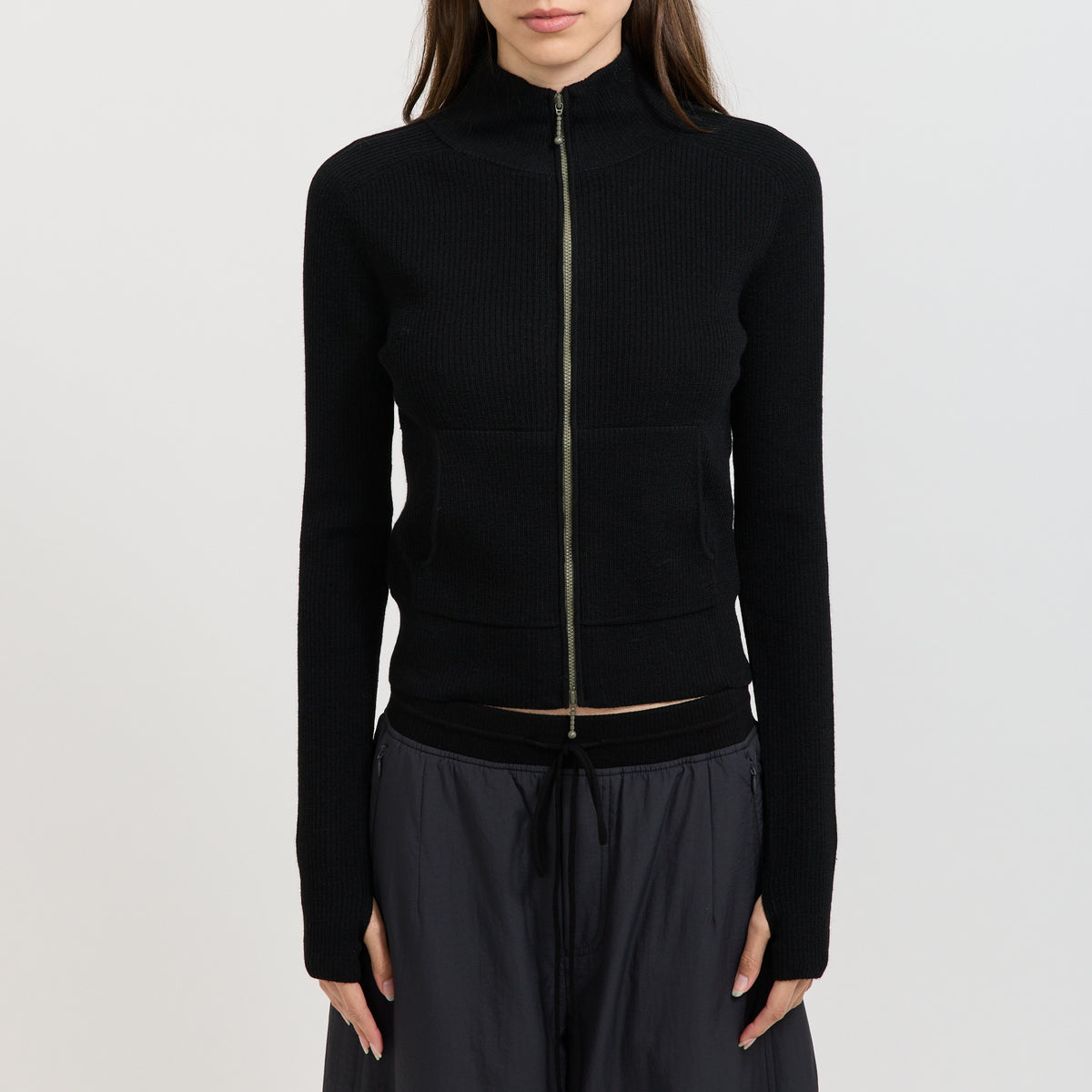 Jogging Zip Up Cardigan Black