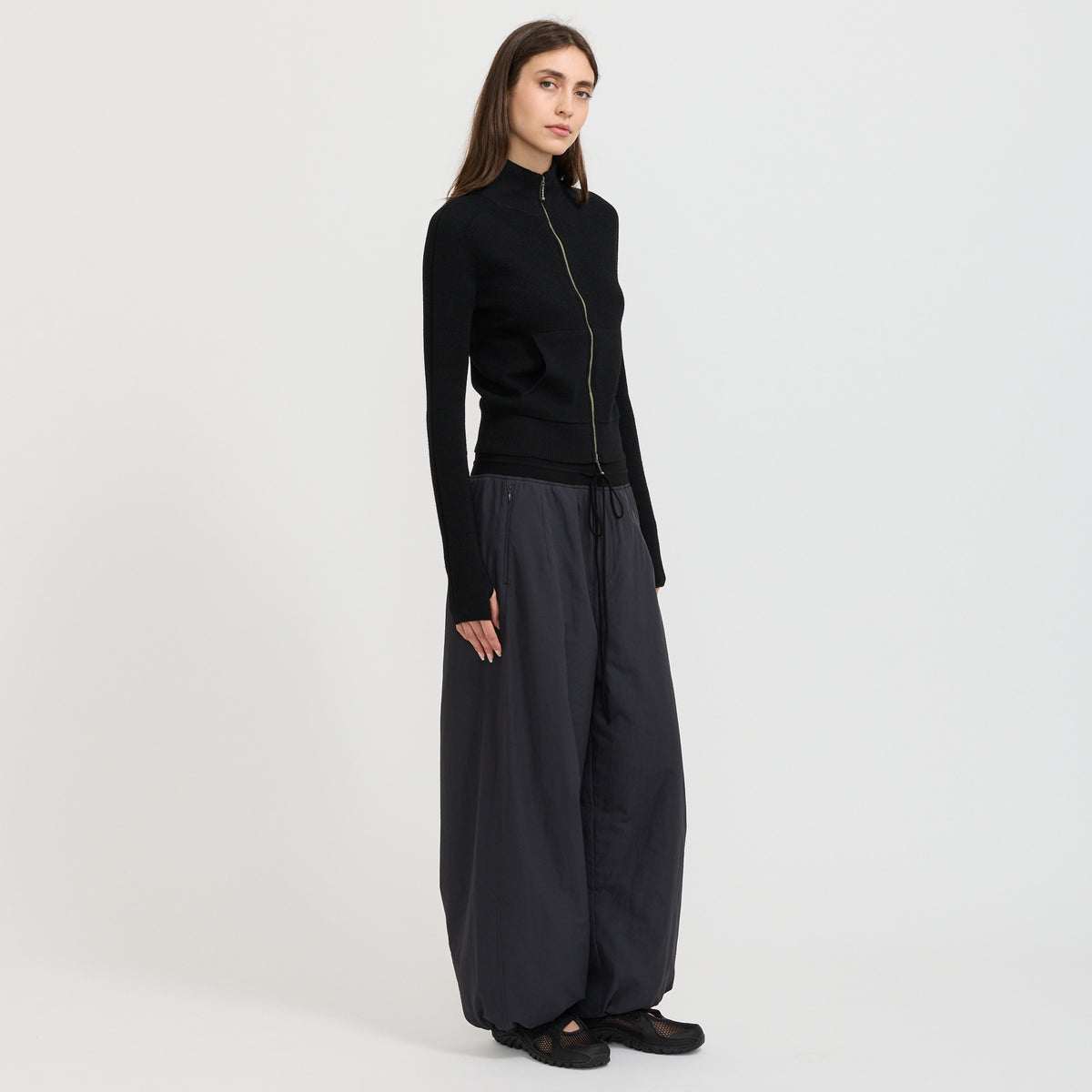 Jogging Zip Up Cardigan Black