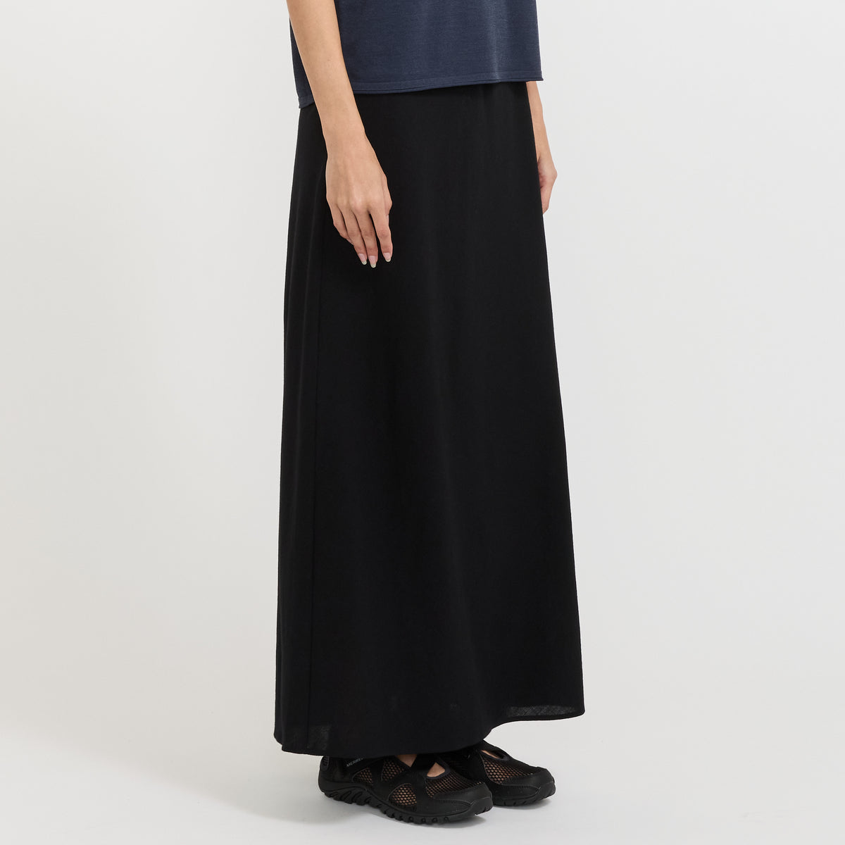 Mandarin Skirt Black