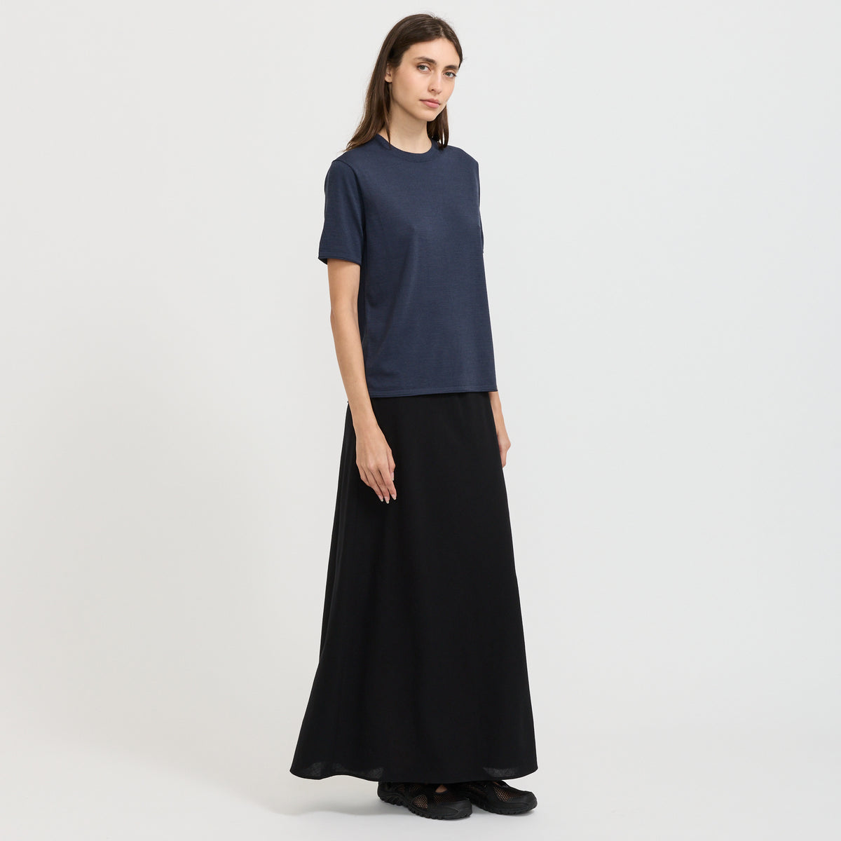 Mandarin Skirt Black