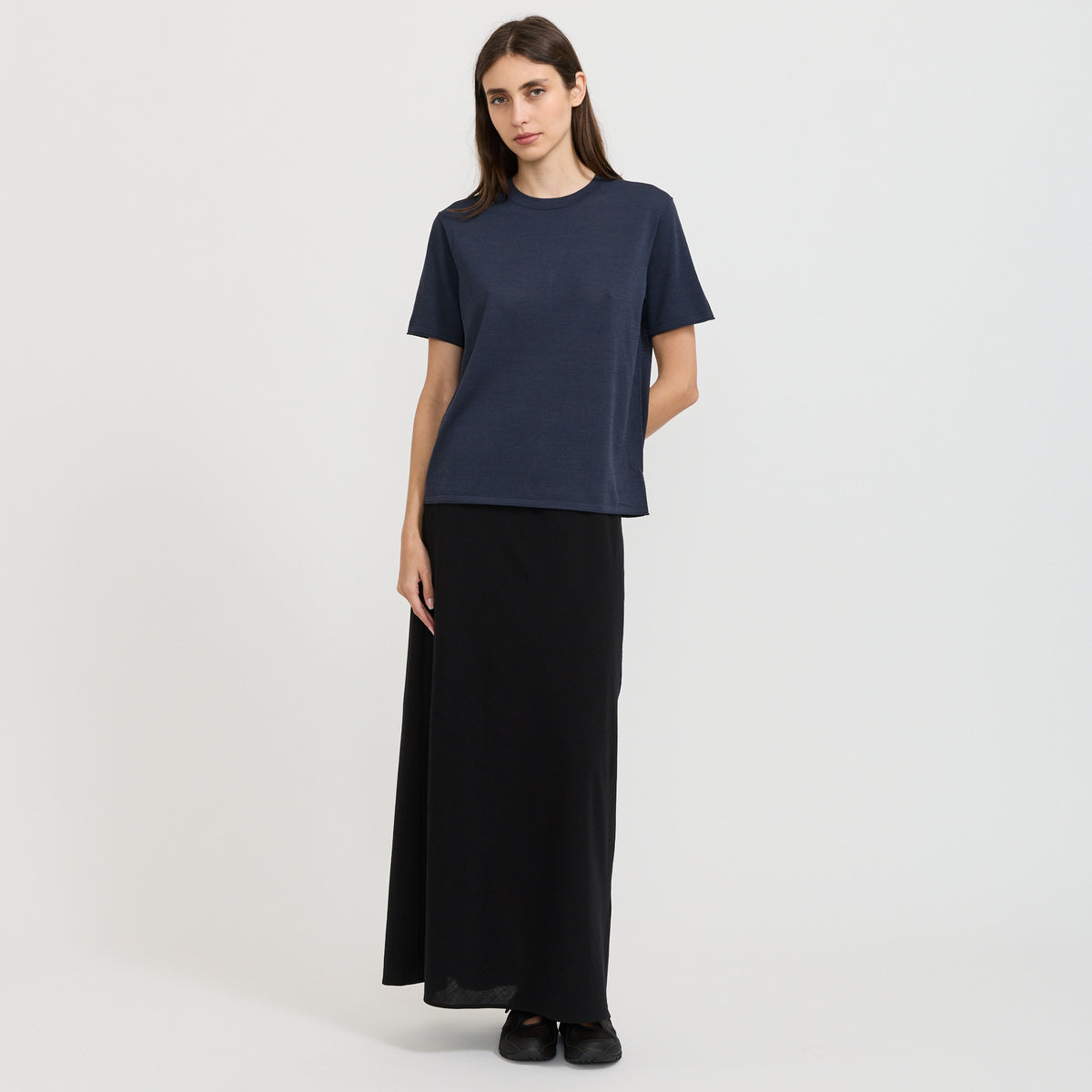 Mandarin Skirt Black