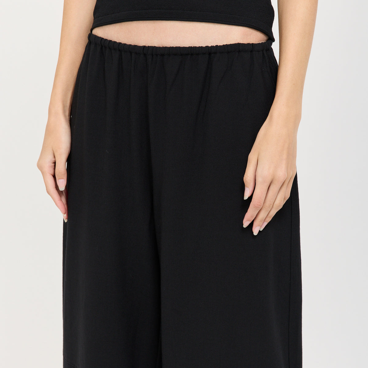 Mandarin Pants Black