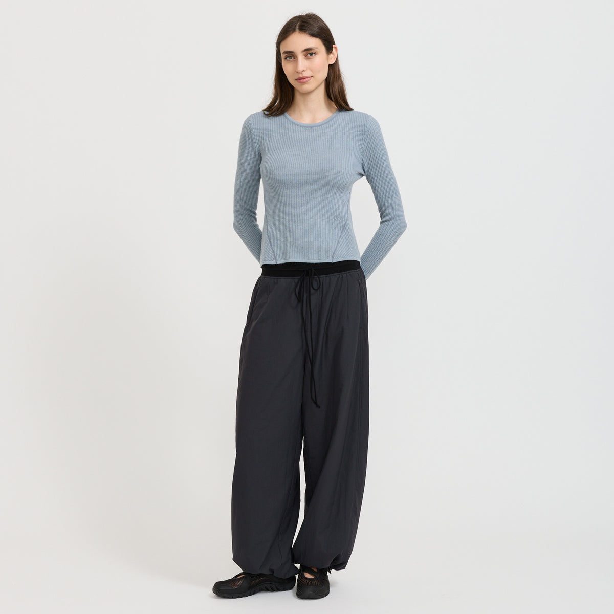 Rhythm Wool Waffle Fitted Tee Blue