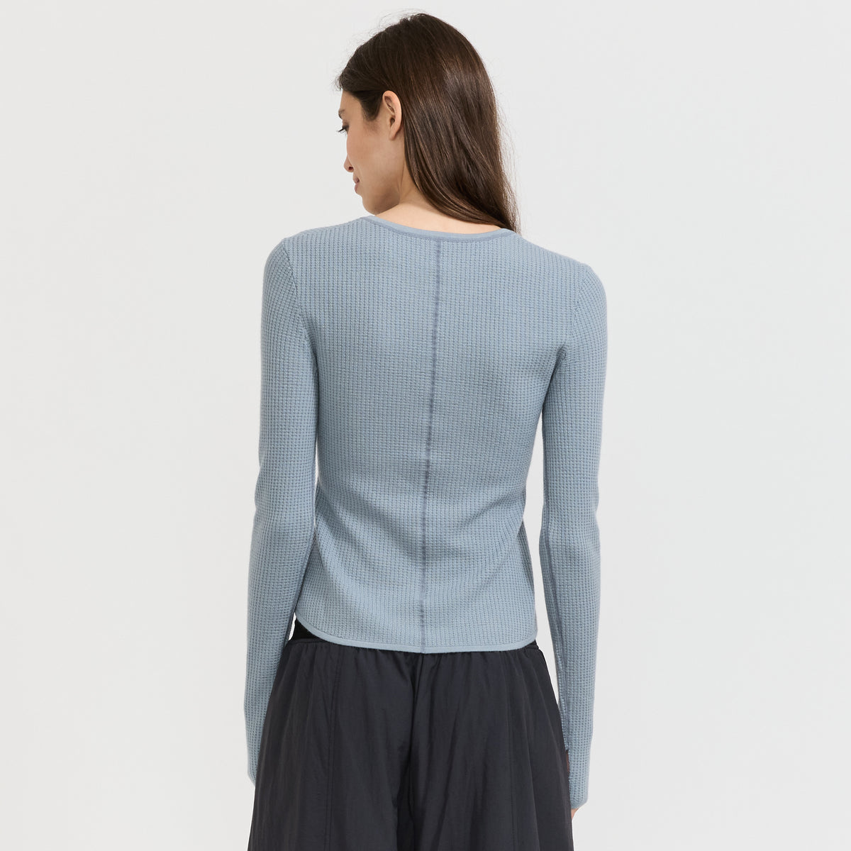 Rhythm Wool Waffle Fitted Tee Blue